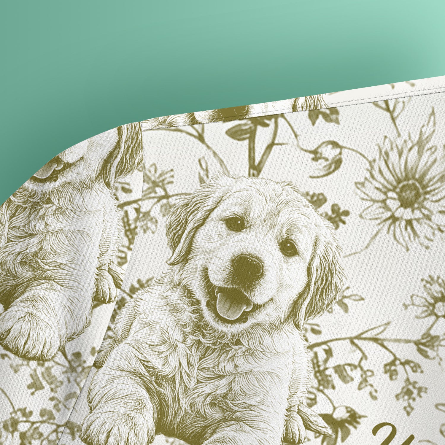 Personalized Custom Pet Photo Name Floral Pattern Scrub Top, Breathable Fabrics Nursing Uniform