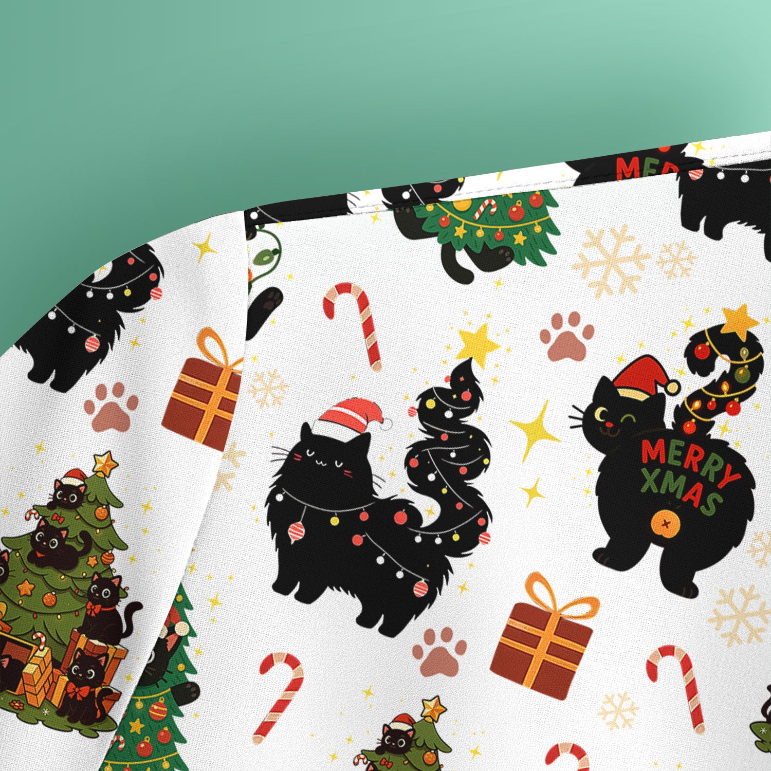 Funny Cat Print Nurse Scrub Top - Christmas Medical Shirt for Women & Men - Cute Holiday Gift Idea for RN CNA Doctor Scrubs
