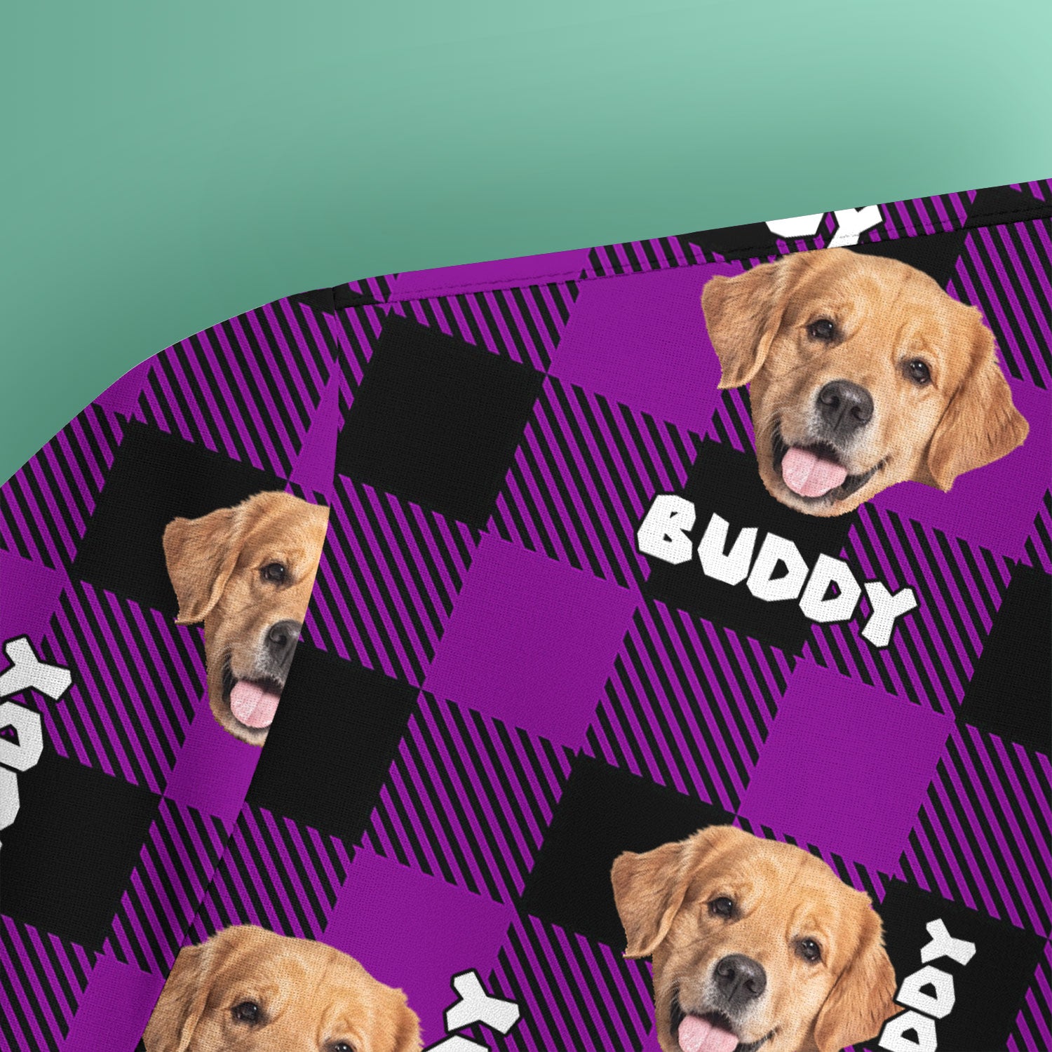 Custom Dog Face Scrub Top, Personalized Pet Photo Checkered Pattern Shirt, Custom Name Vet Tech Gift For Nursing