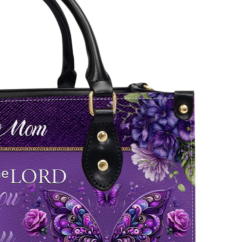 Personalized Blessing Nurse Leather Handbag, May the Lord Protect You Quote, CNA RN LPN Healthcare Worker Gift