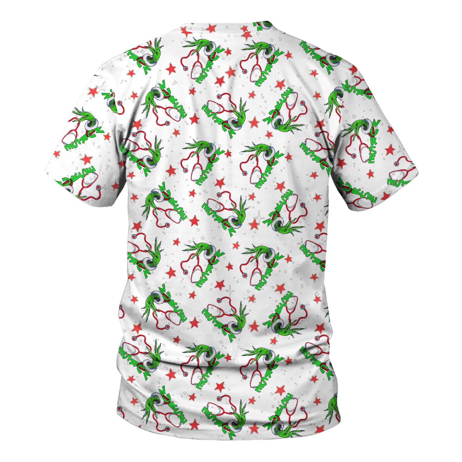 Grinch Nurse Scrub Top - Festive Holiday Uniform for Women - RN LPN CNA Nursing Gift