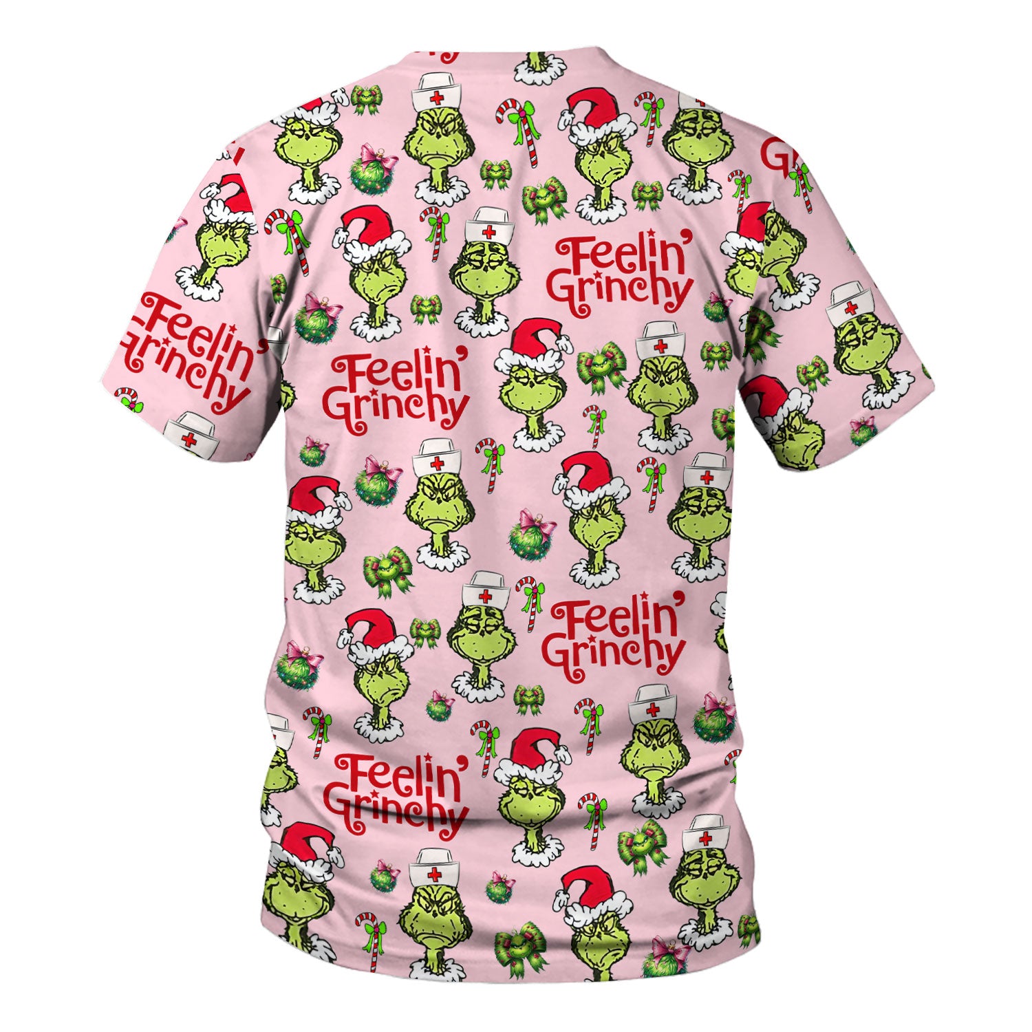 Grinch Nurse Christmas Scrub - Feelin‰۪ Grinchy Top - Funny Holiday Medical Uniform Gift for RN CNA LPN