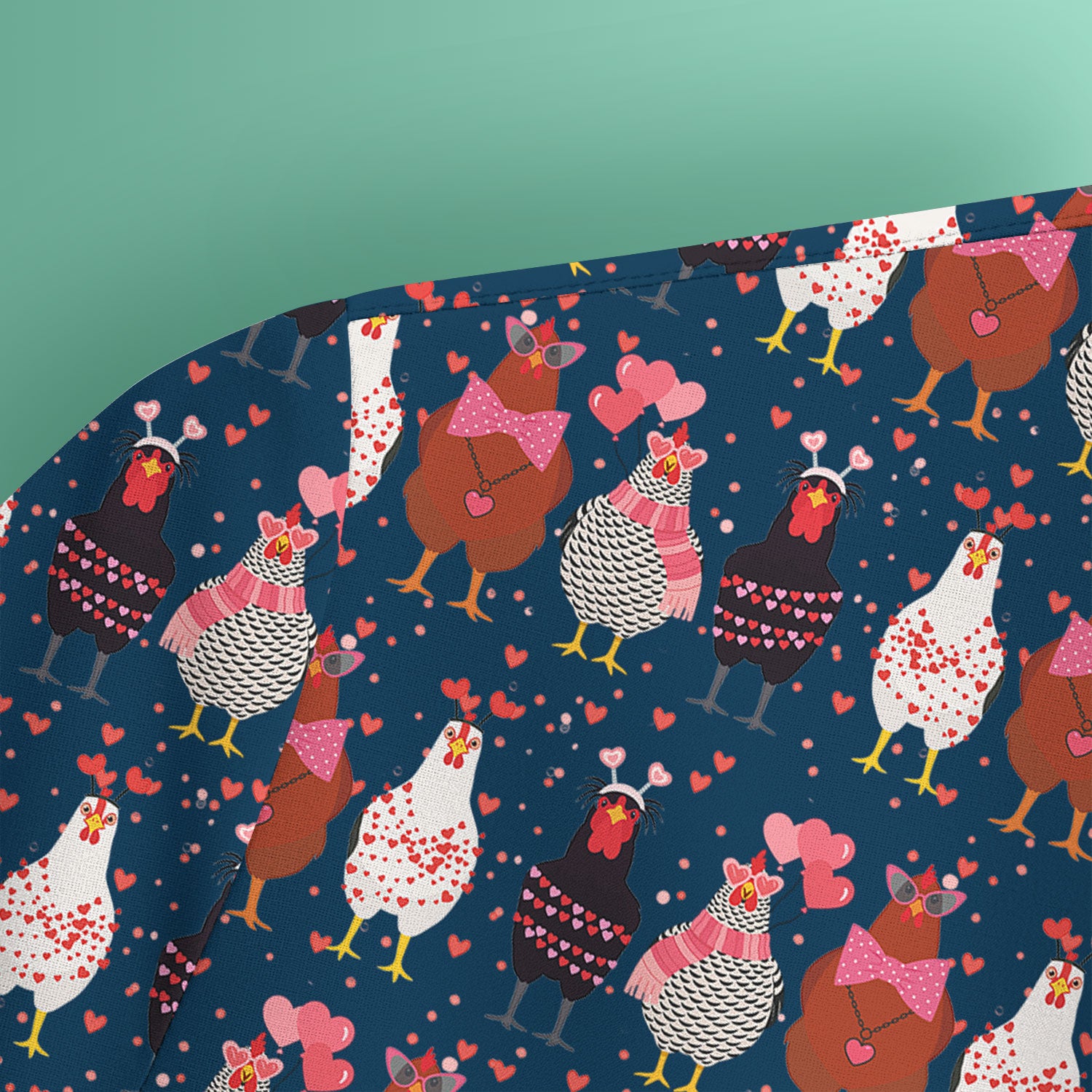 Funny Chicken Valentine Scrub Top, Chicken Pattern Scrub Shirt For Nursing, Valentine Gift For Nurse