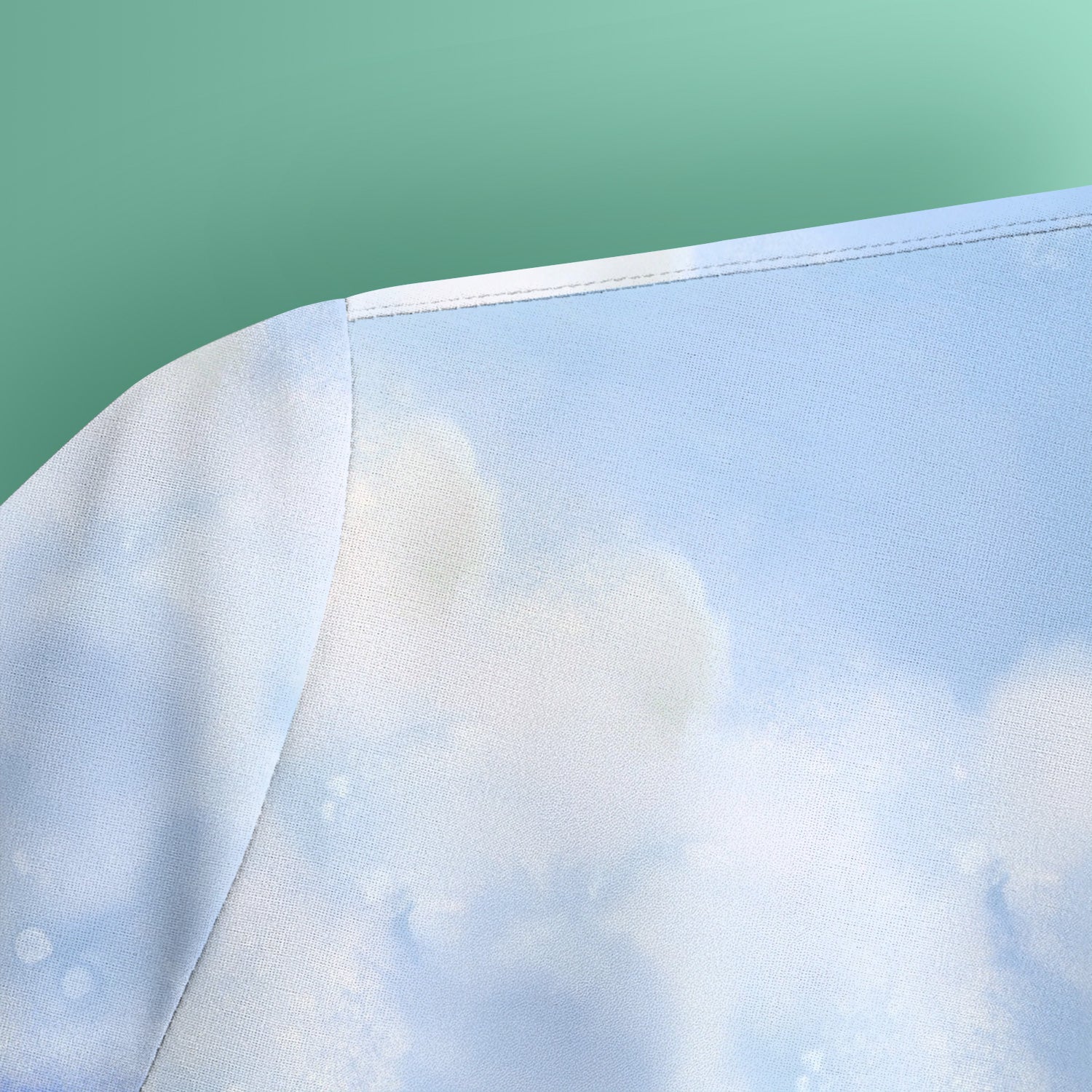 Dreamy Cat Cloud Hydrangea Sky Pattern Scrub Top, Comfortable Scrubs for Nurses