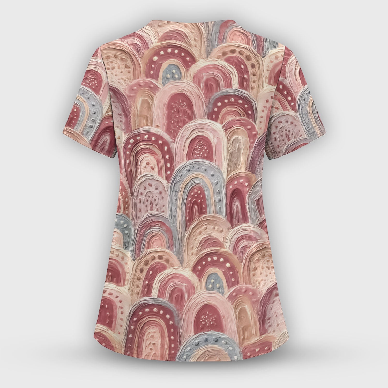 Aboriginal Dot Painting Scrub Top, Tracks And Dreamtime Journey Lines Medical Pattern Shirt, Breathable Fabrics Nursing Uniform