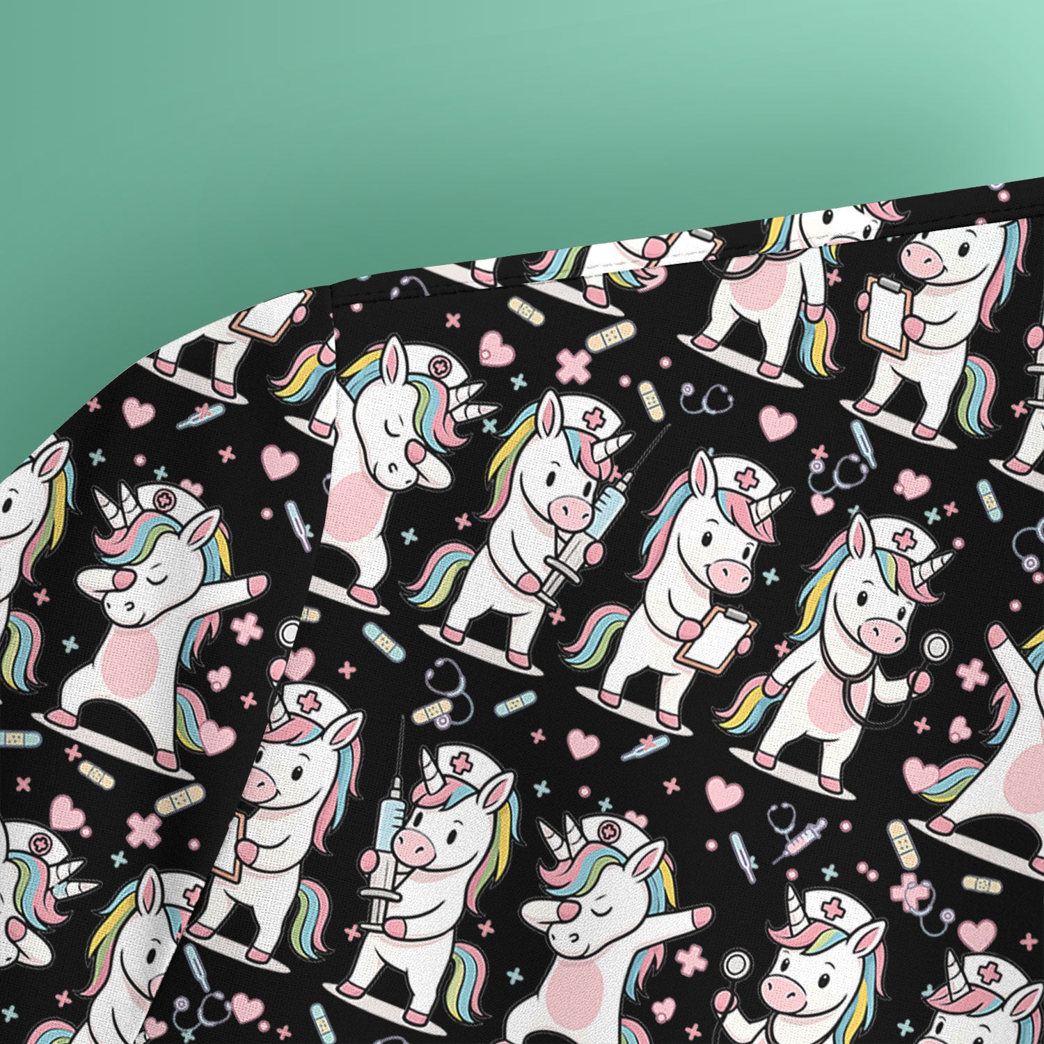 Cute Unicorn Nurse Scrub Top, Playful Medical Cartoon Nursing Shirt, Breathable Fabrics Nurse Uniform