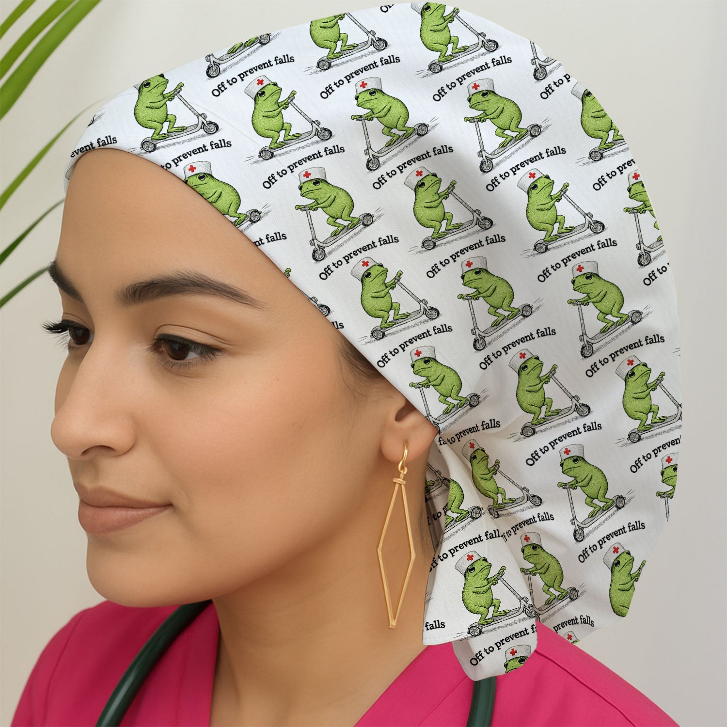 Funny Nurse Scrub Cap, Off To Prevent Falls Nursing Hat, Breathable Fabrics Nursing Uniform