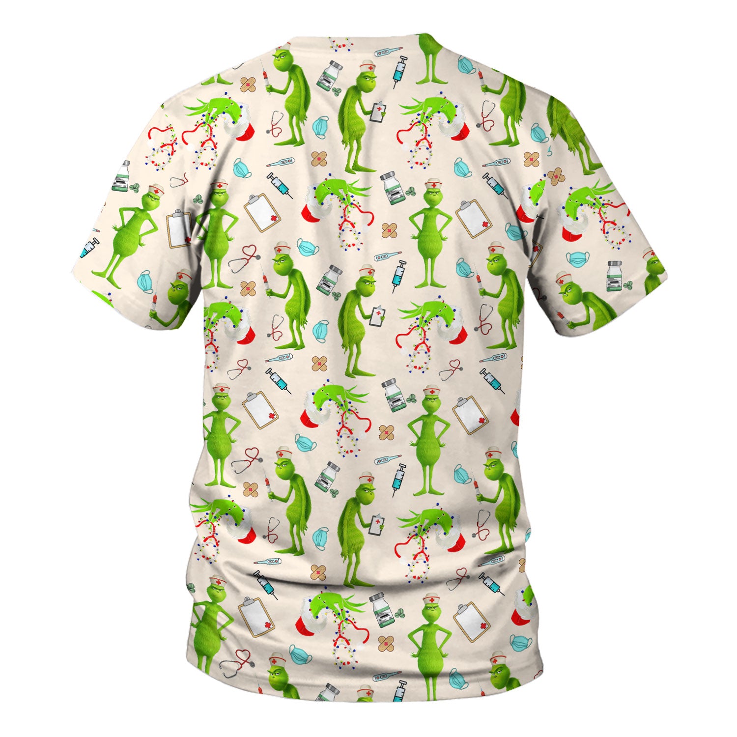 Funny Grinch Nurse Scrub Top Multi Color - Christmas Scrub Shirt for Women - Cute Holiday Nursing Work Shirt with Pockets