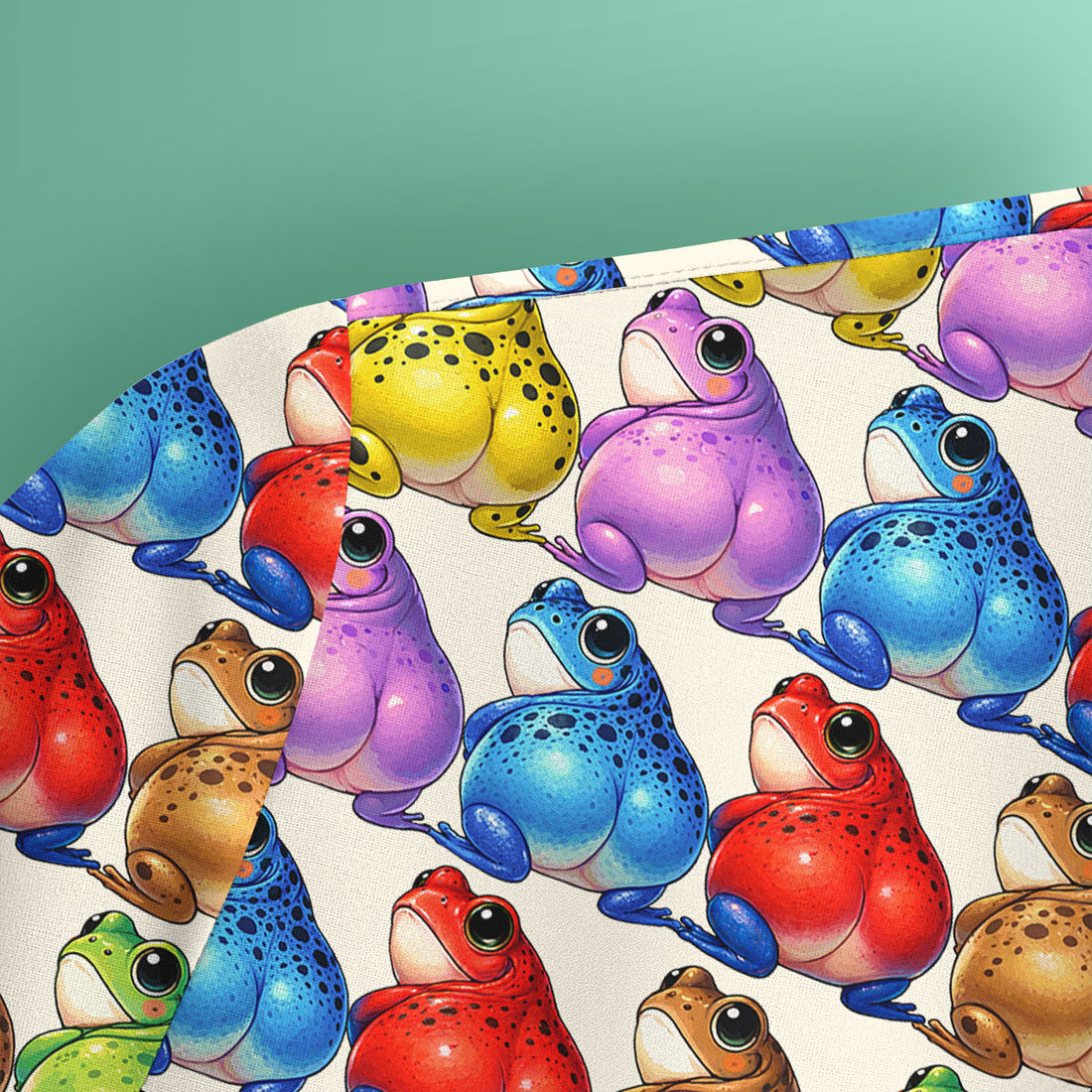 Funny Colorful Frogs Pattern Scrubs Top, Comfortable Scrubs for Nurses