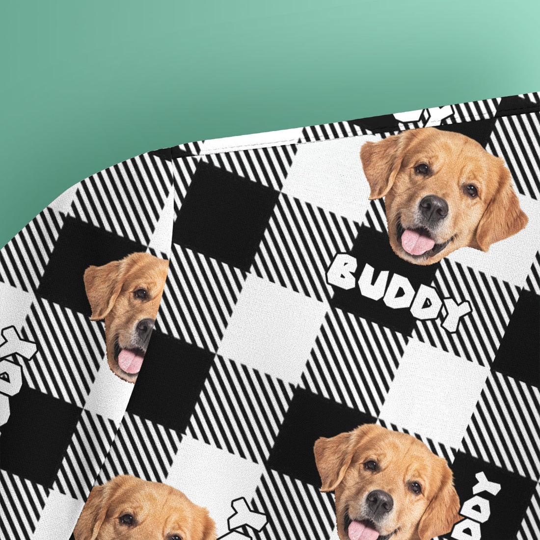 Custom Dog Face Scrub Top, Personalized Pet Photo Checkered Pattern Shirt, Custom Name Vet Tech Gift For Nursing