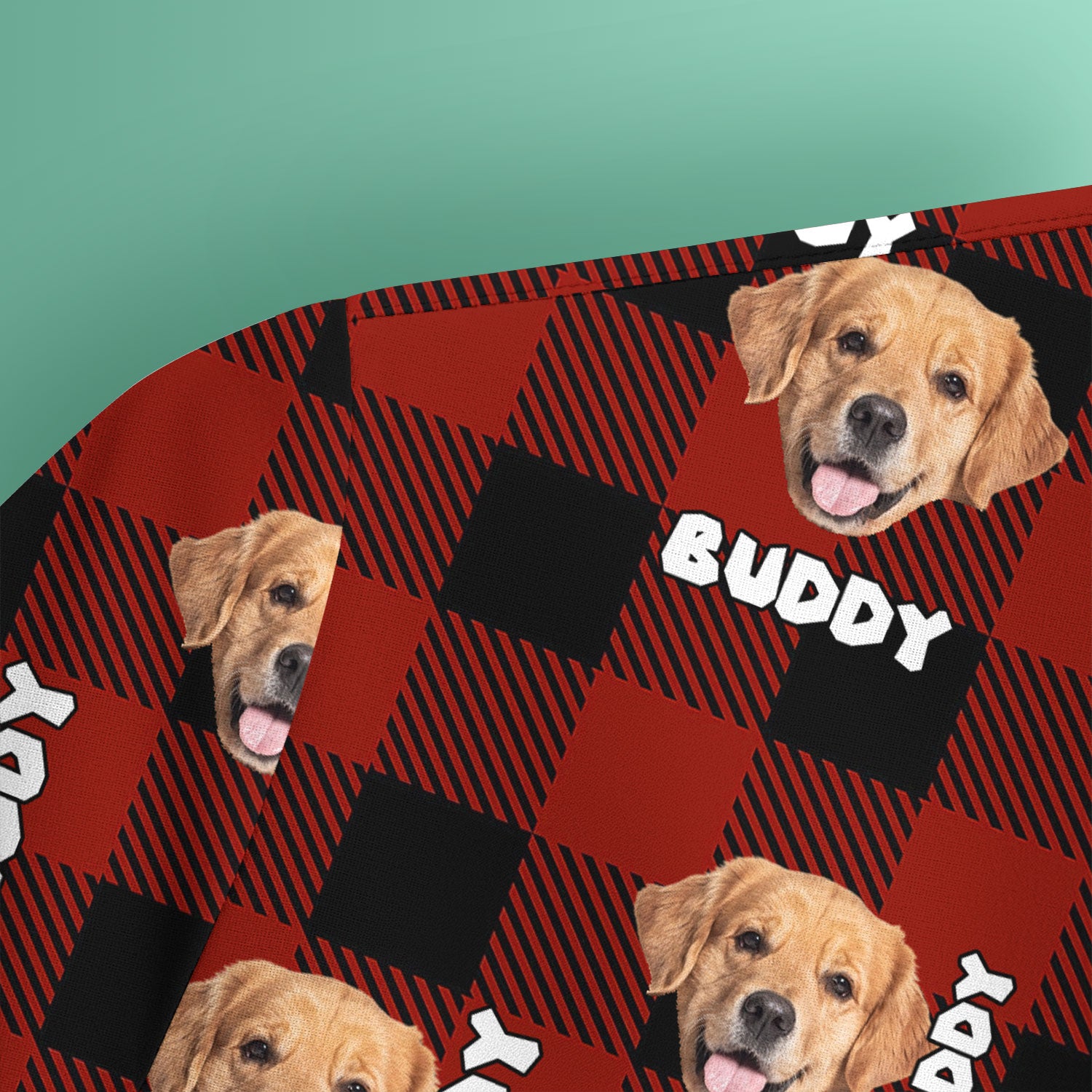 Custom Dog Face Scrub Top, Personalized Pet Photo Checkered Pattern Shirt, Custom Name Vet Tech Gift For Nursing