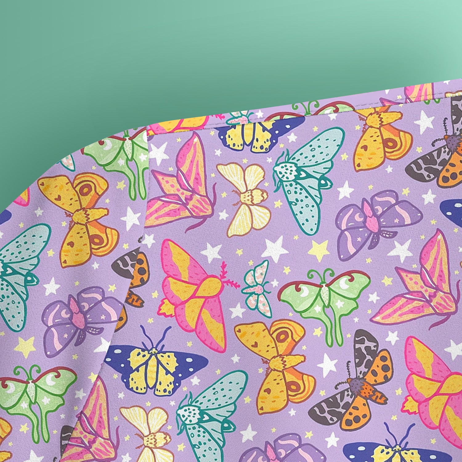 Colorful Butterfly Moth Garden Pattern Scrub Top, Comfortable Scrubs for Nurses