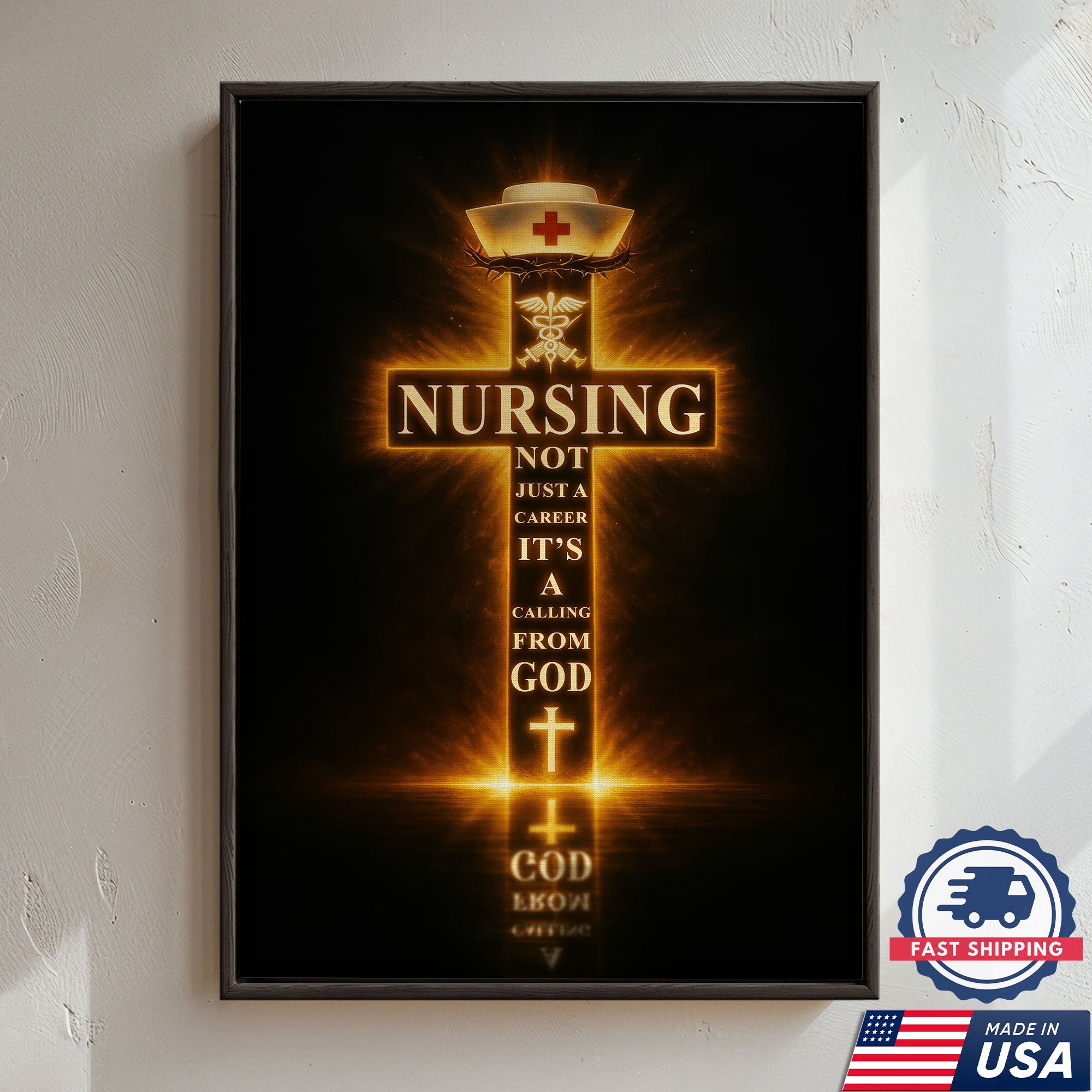 Nursing Not Just A Career Its A Calling From God Canvas, Christian Faith Gift for RN LPN CNA
