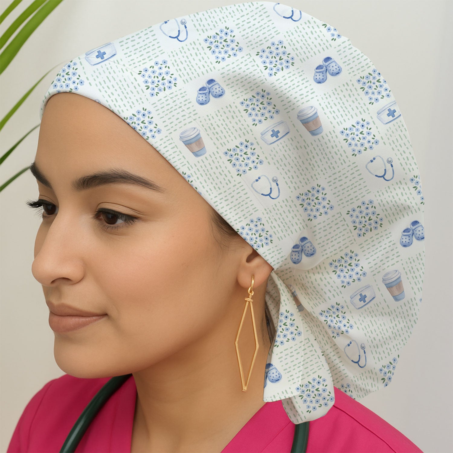 Cute Medical Essentials Pattern Scrub Cap, Breathable Fabrics Caps Uniform