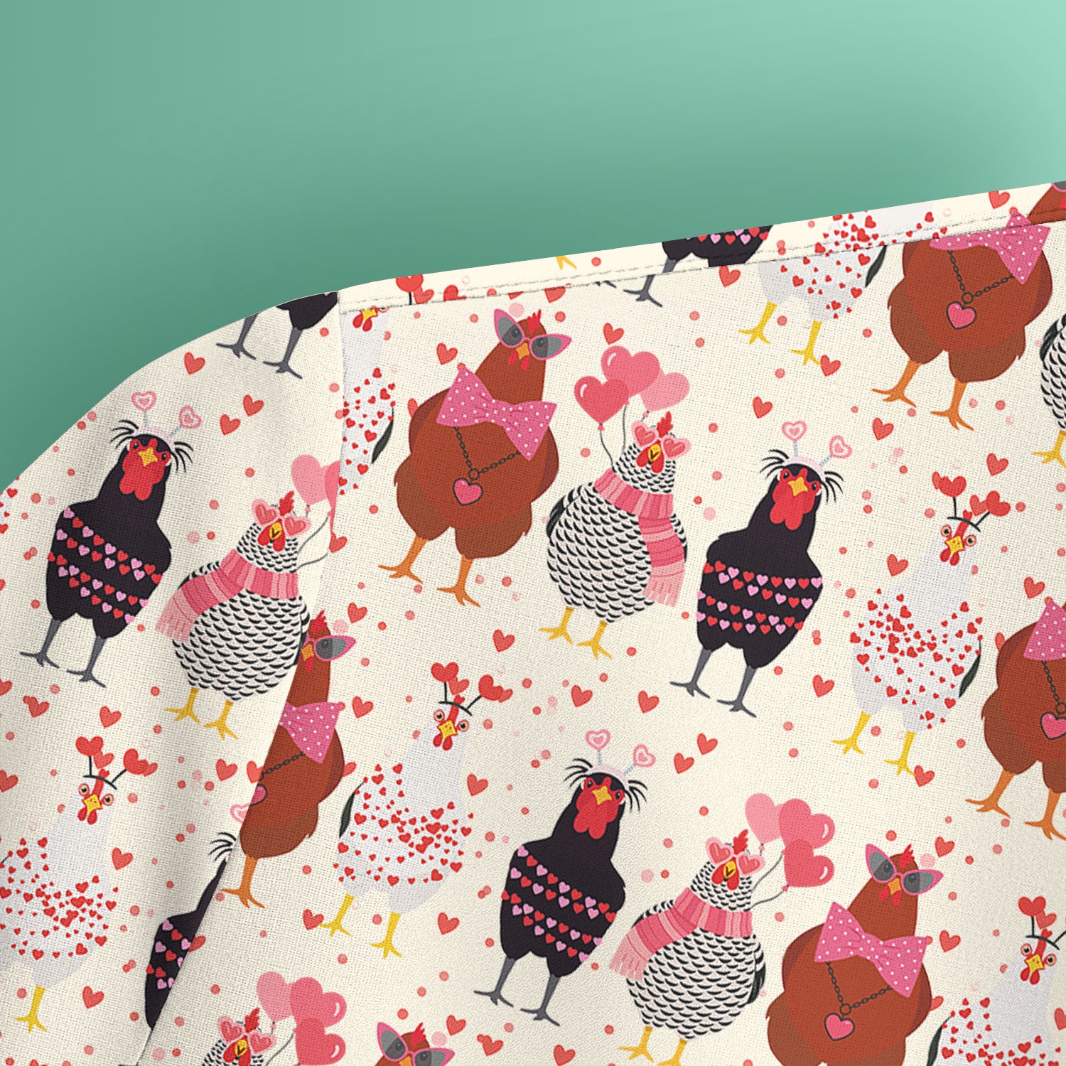 Funny Chicken Valentine Scrub Top, Chicken Pattern Scrub Shirt For Nursing, Valentine Gift For Nurse