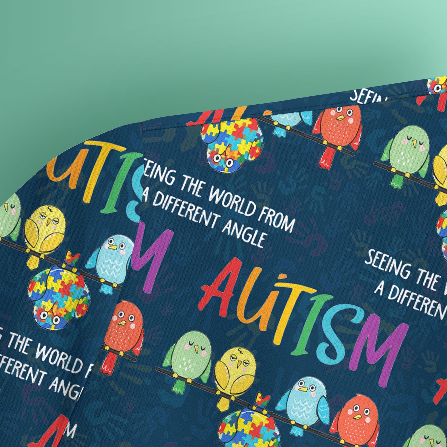 Autism Seeing The World From A Different Angle Birds Scrub Top ,Comfortable Scrubs for Nurses