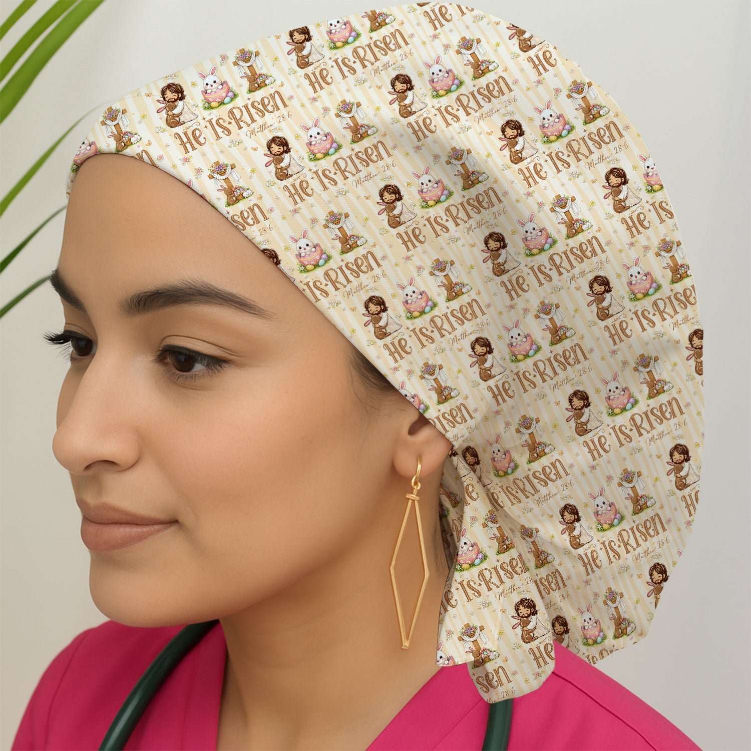 He Is Risen Jesus Easter Print Caps, Surgical Caps for Doctors