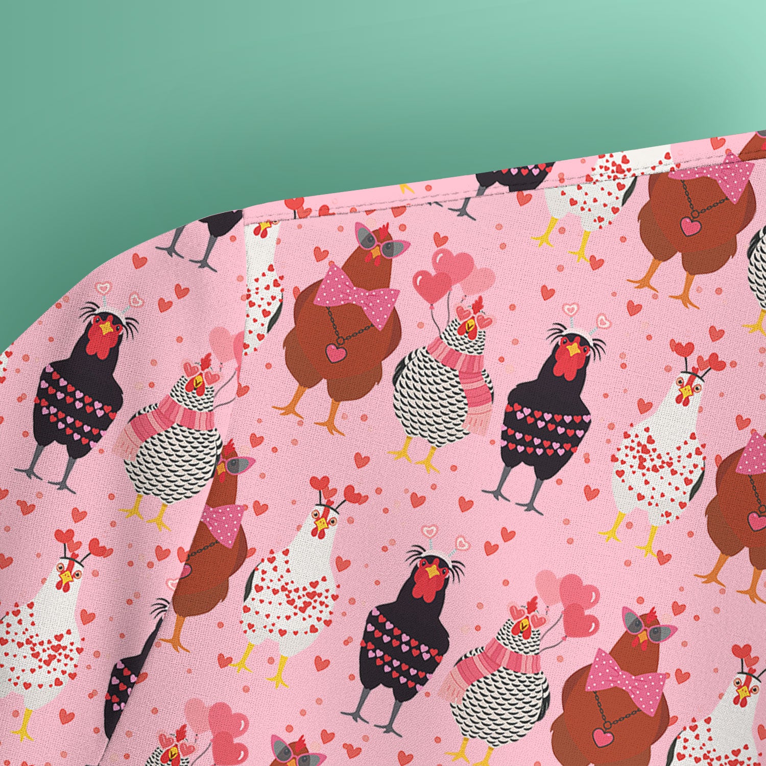 Funny Chicken Valentine Scrub Top, Chicken Pattern Scrub Shirt For Nursing, Valentine Gift For Nurse