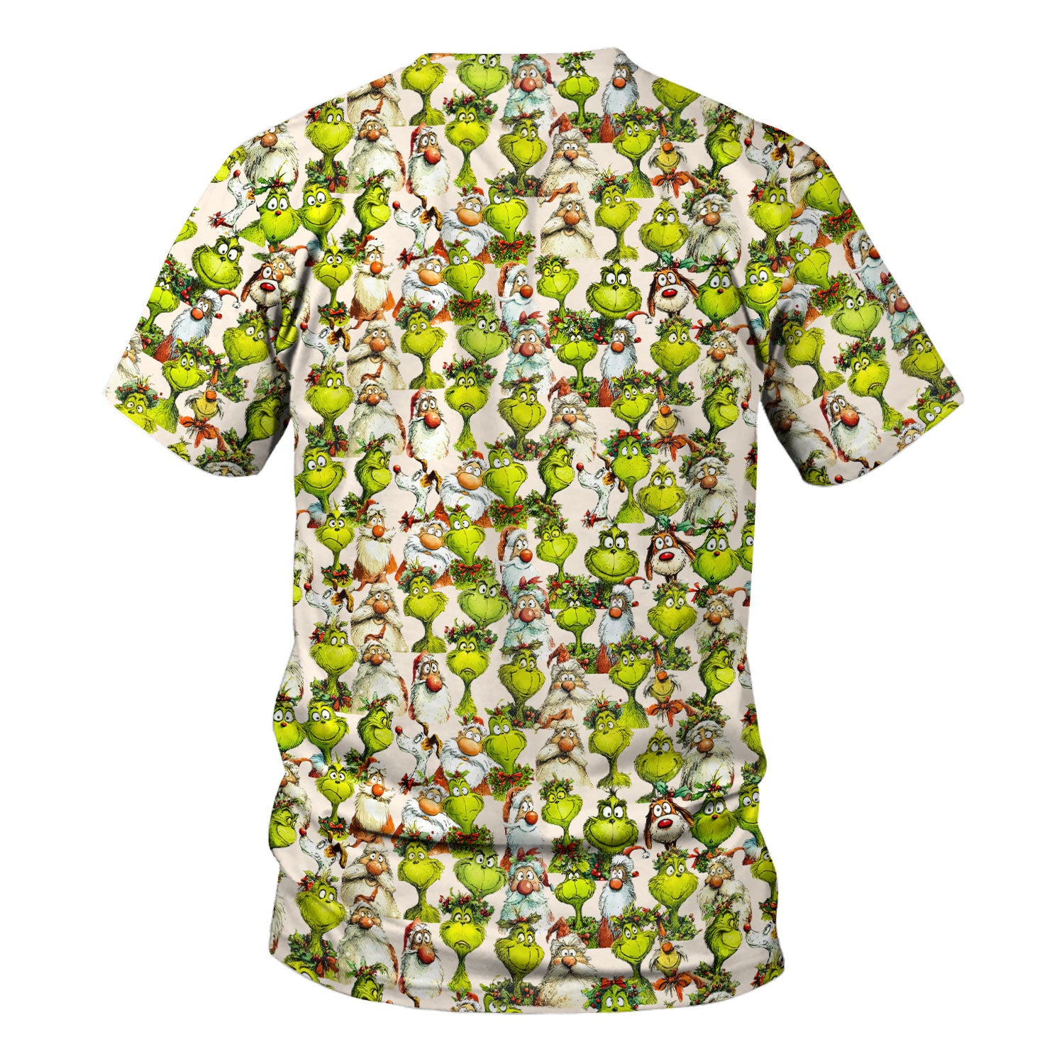 Funny Grinch Nurse Scrub Top Multi Color - Cartoon Characters Scrub Shirt - Cute Christmas Nursing Workwear with Pockets