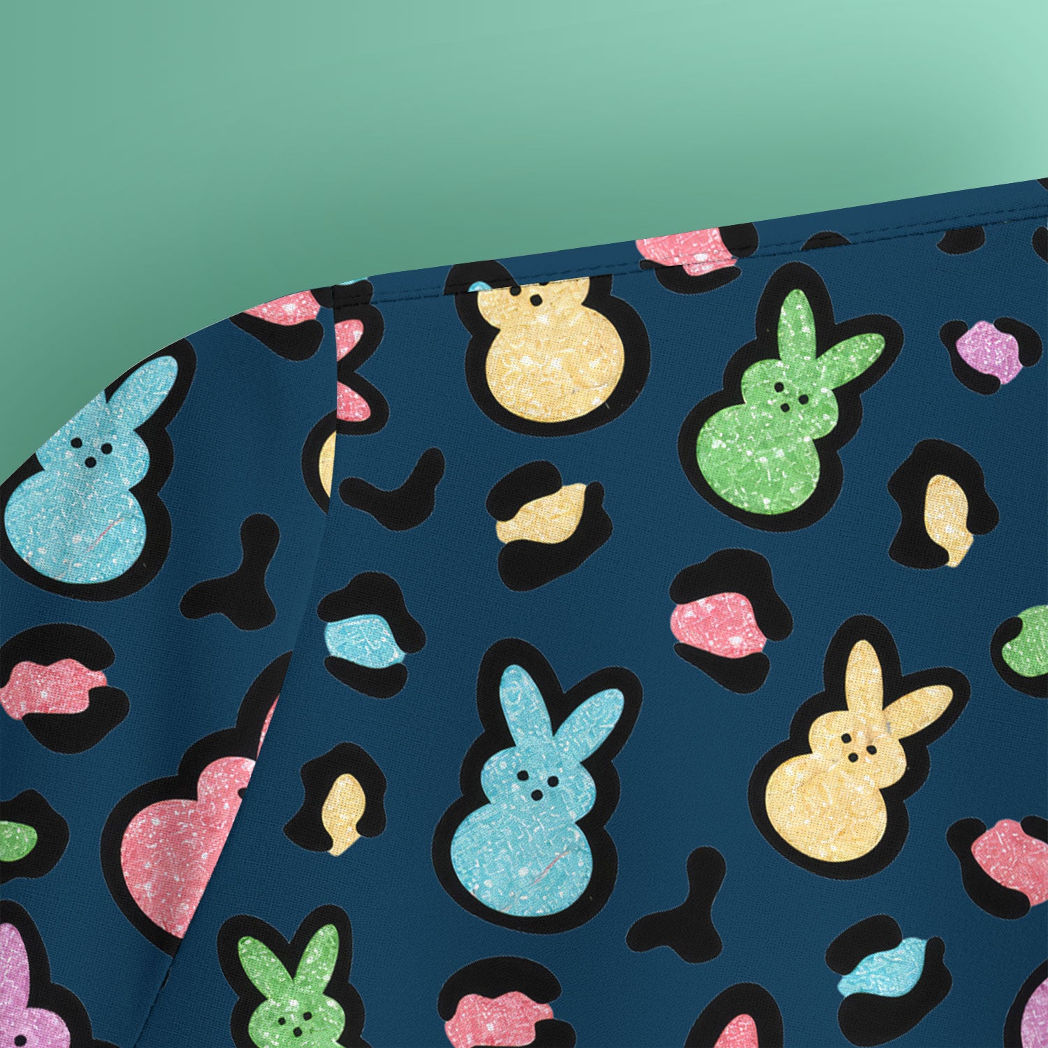 Cute Easter Bunny Pastel Pattern Scrub Top, Comfortable Scrubs for Nurses