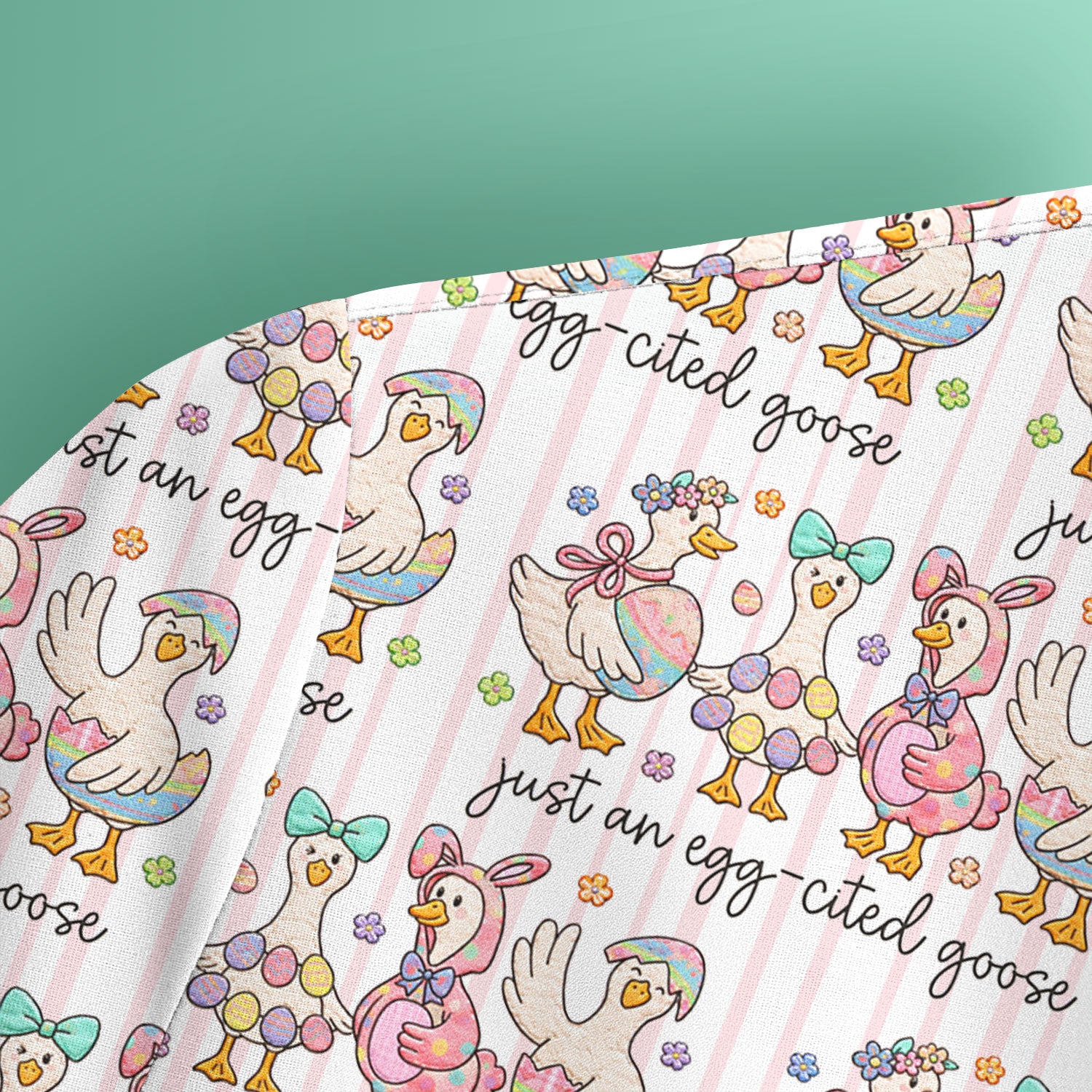 Cute Easter Goose Egg Pattern Scrubs Top, Breathable Fabrics Nursing Uniform