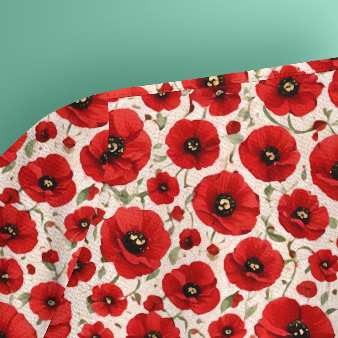 Pretty Red Poppy Flower Garden Pattern Scrub Top, Comfortable Scrubs for Nurses