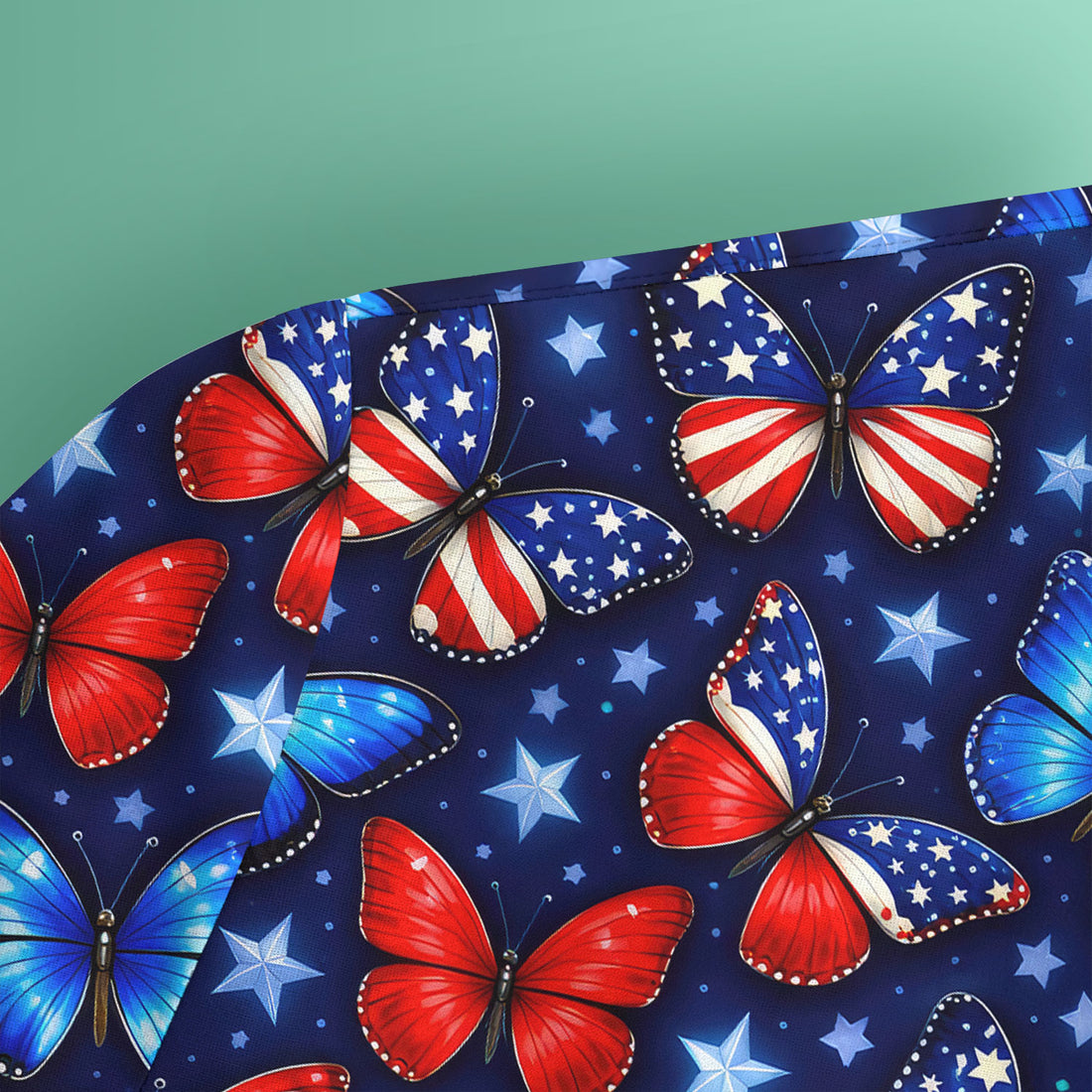 Patriotic Butterfly Stars Pattern Scrubs Top, Comfortable Scrubs for Nurses