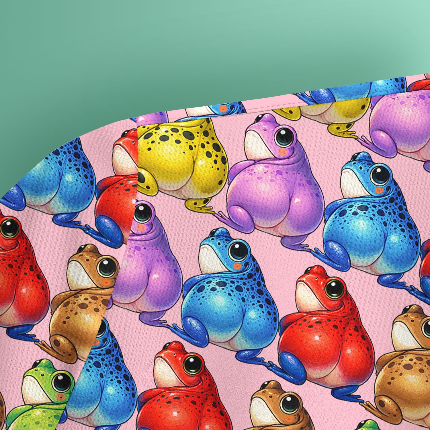Funny Colorful Frogs Pattern Scrubs Top, Comfortable Scrubs for Nurses