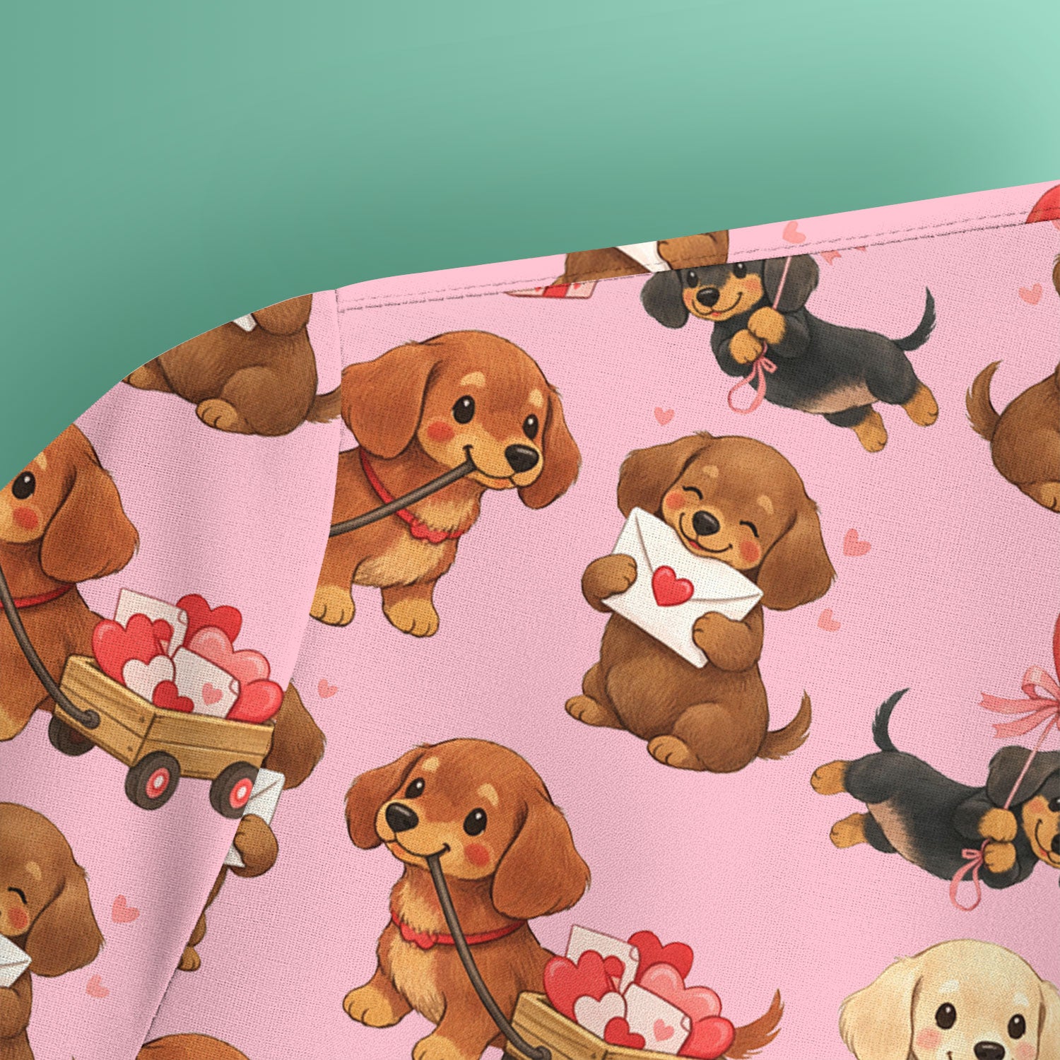 Cute Dachshund Nurse Scrub Top For Nurses, Wiener Dog Pattern Nurse Shirt, Breathable Fabrics Nursing Uniform