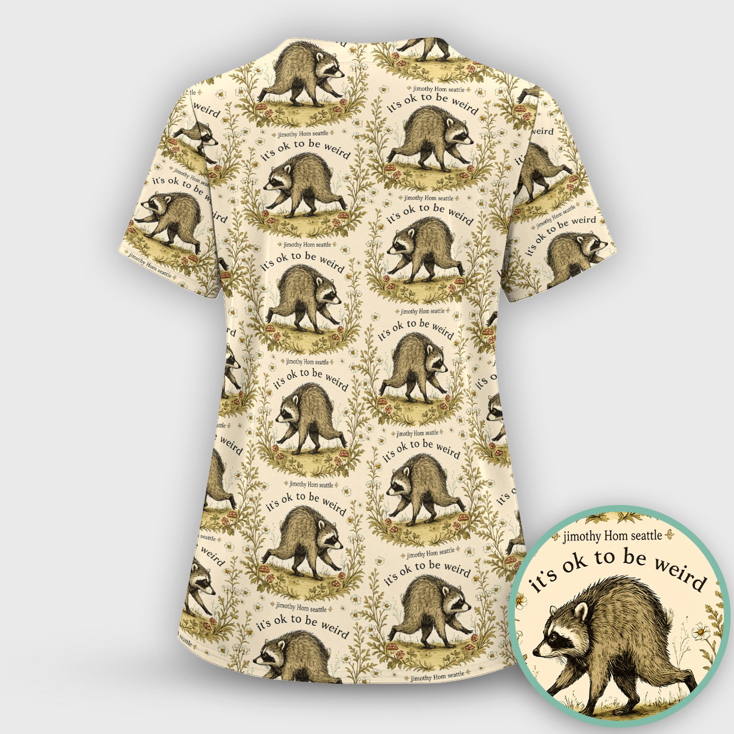It's OK To Be Weird with Jimothy Scrub Top, Comfortable Scrubs for Nurses