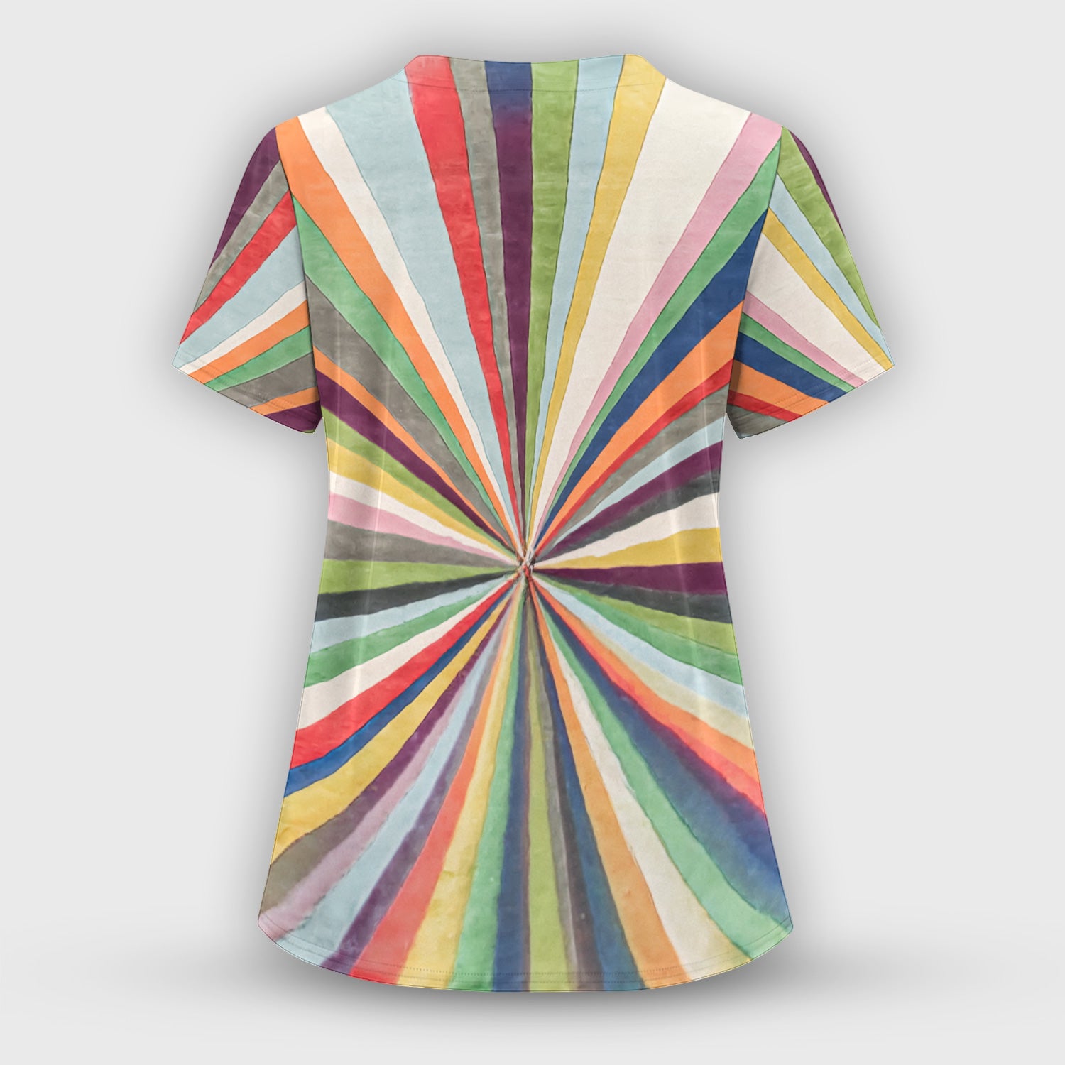 Chill Raccoon Rainbow Music Pattern Scrub Top, Comfortable Scrubs for Nurses