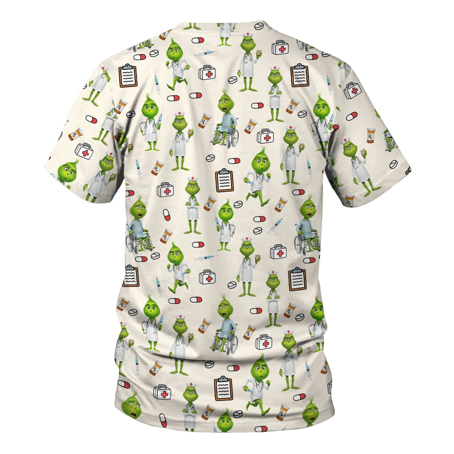 Funny Grinch Scrub Top - Christmas Medical Uniform for Women - Funny Holiday Nursing Gift for RN LPN CNA