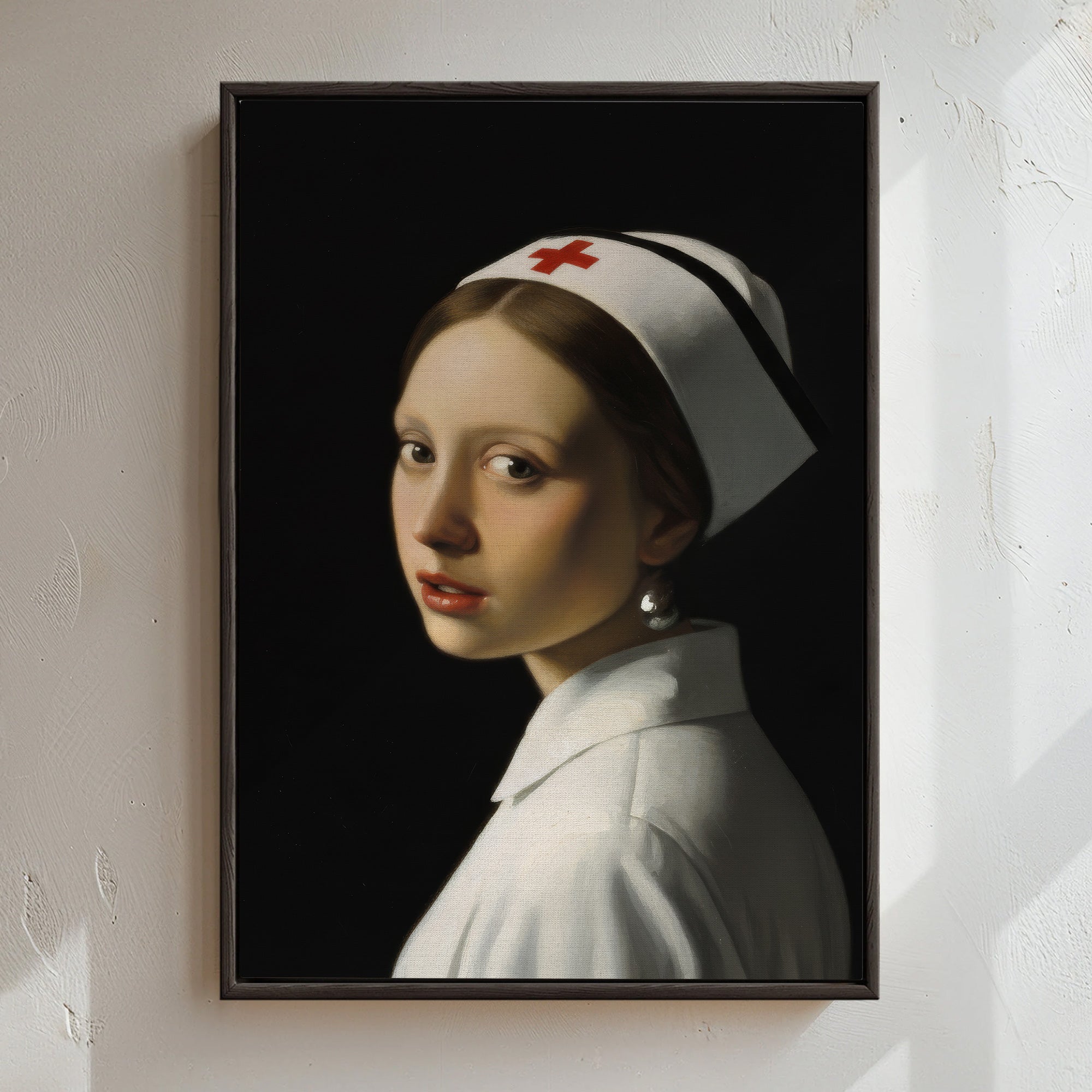 Nurse with a Pearl Earring Parody Canvas, Nurse with a Pearl Earring Parody Canvas, RN LPN CNA Gift
