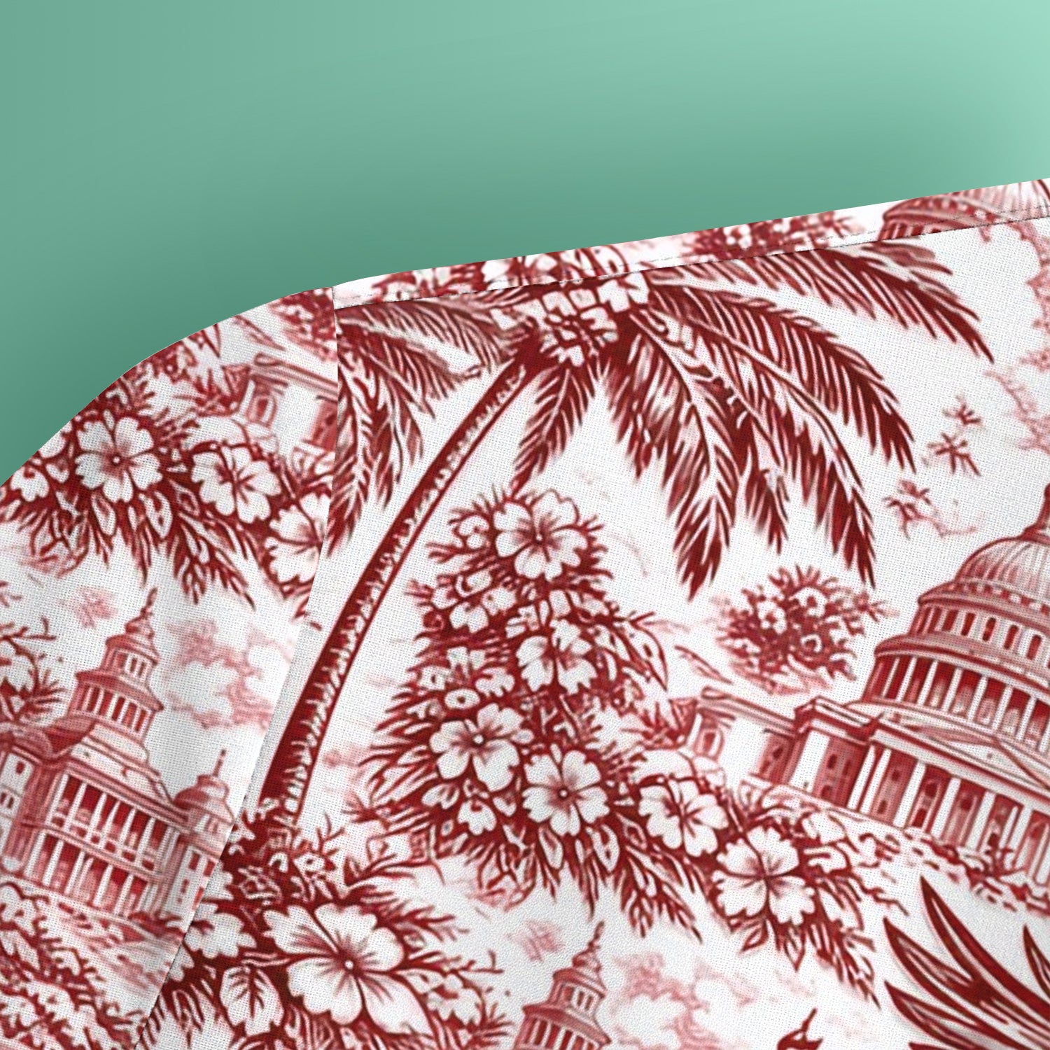 Patriotic America Heritage Toile Pattern Scrub Top, Breathable Fabrics Nursing Uniform