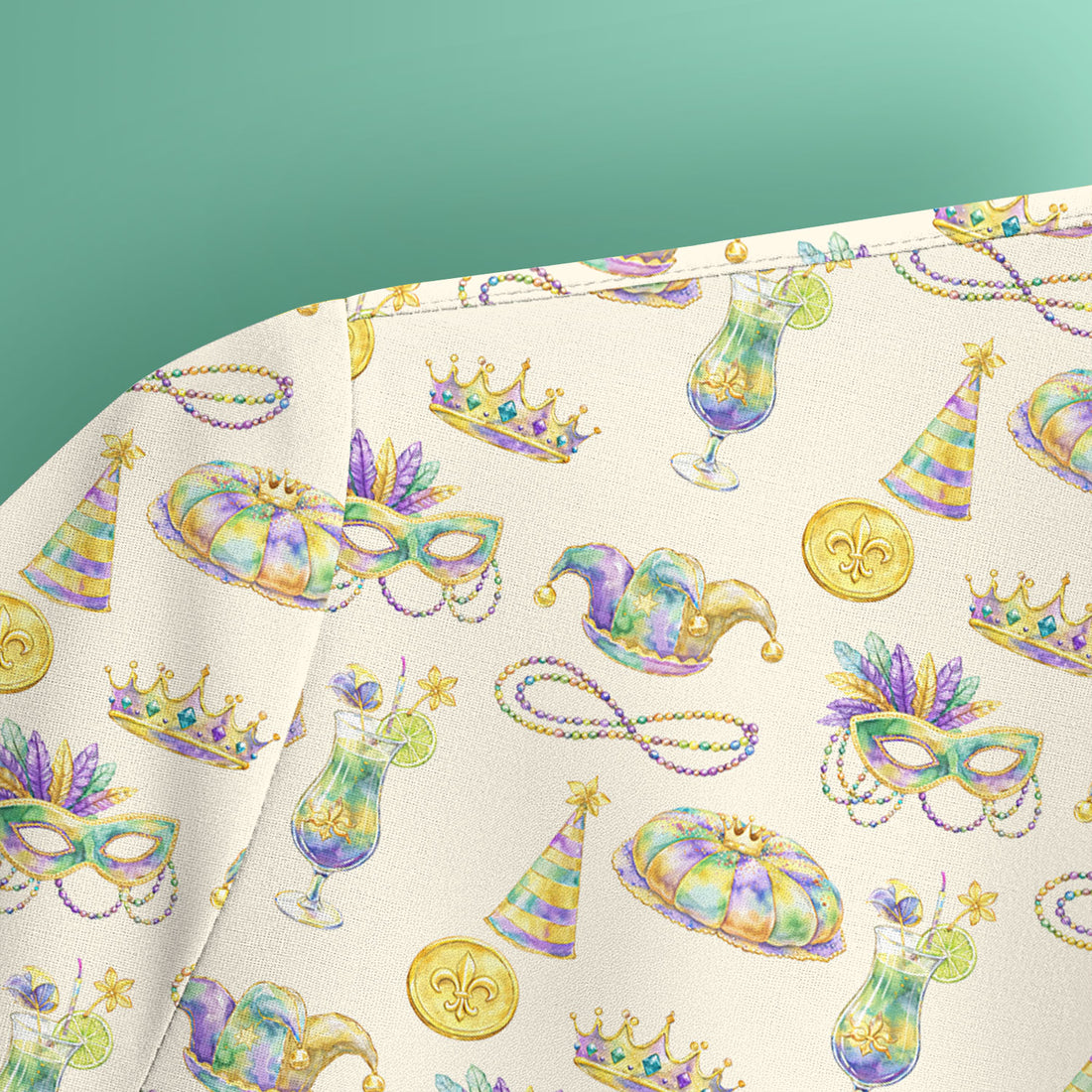 Mardi Gras Mask Scrub Top, Elegant Carnival Pattern Nurse Shirt For Women, Breathable Fabrics Nursing Uniform