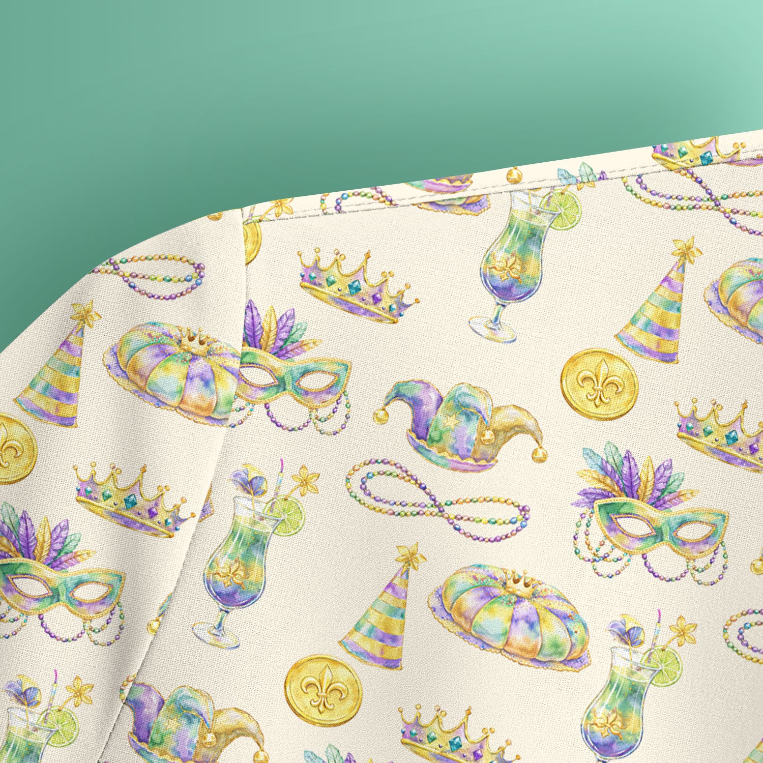 Mardi Gras Mask Scrub Top, Elegant Carnival Pattern Nurse Shirt For Women, Breathable Fabrics Nursing Uniform