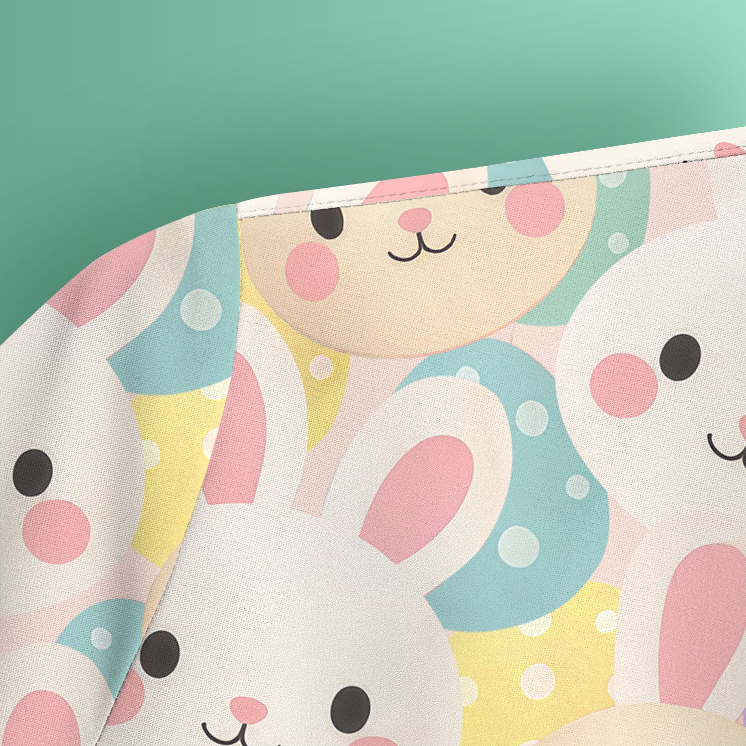 Pastel Bunny Faces Easter Eggs Pattern Scrubs Top, Comfortable Scrubs for Nurses