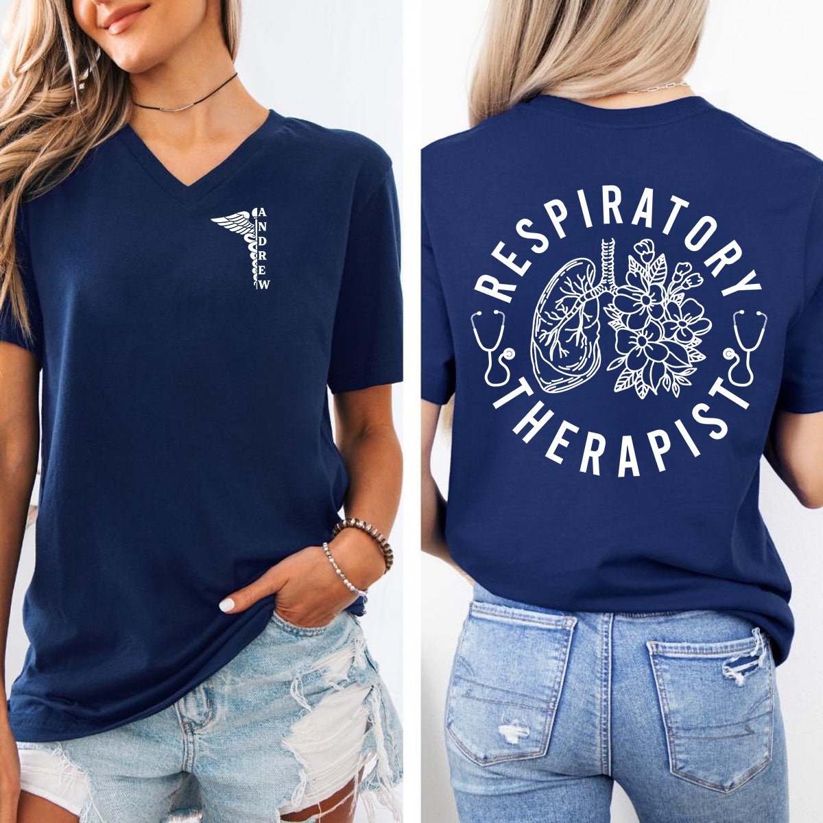 Personalized Respiratory Therapist T-Shirt – Custom Medical Worker Gift – Cute Profession Shirt for Nurses & RTs