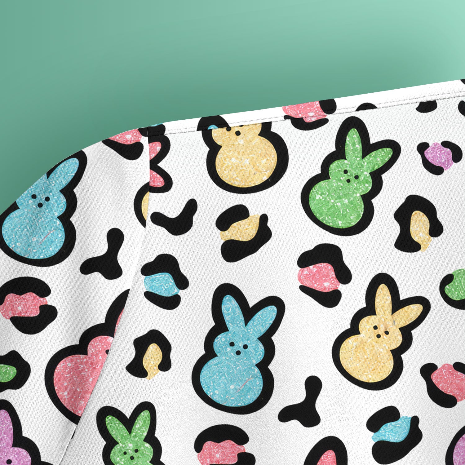 Cute Easter Bunny Pastel Pattern Scrub Top, Comfortable Scrubs for Nurses