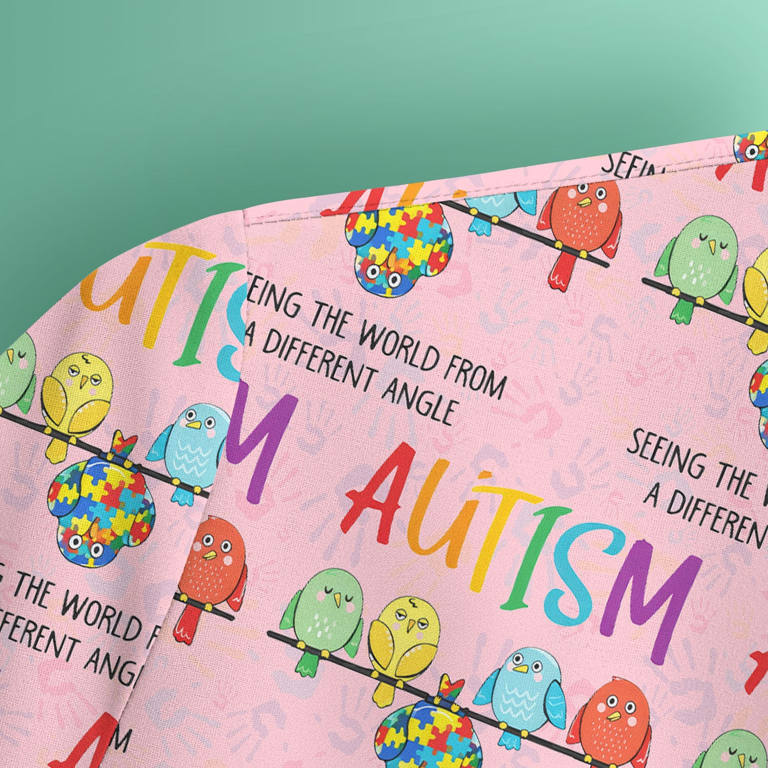Autism Seeing The World From A Different Angle Birds Scrub Top ,Comfortable Scrubs for Nurses