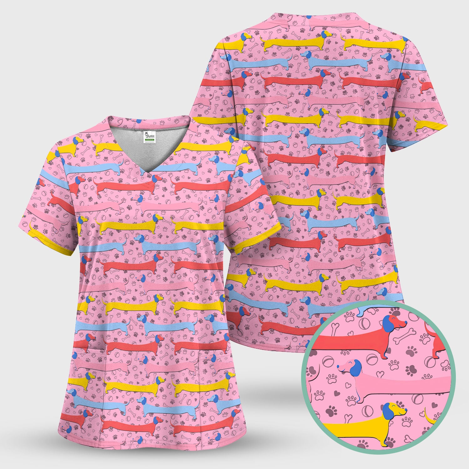 It’s Been a Long Day Dachshund Scrub Top - Funny Wiener Dog Nurse Shirt for Women - Cute Medical Workwear for RN LPN CNA