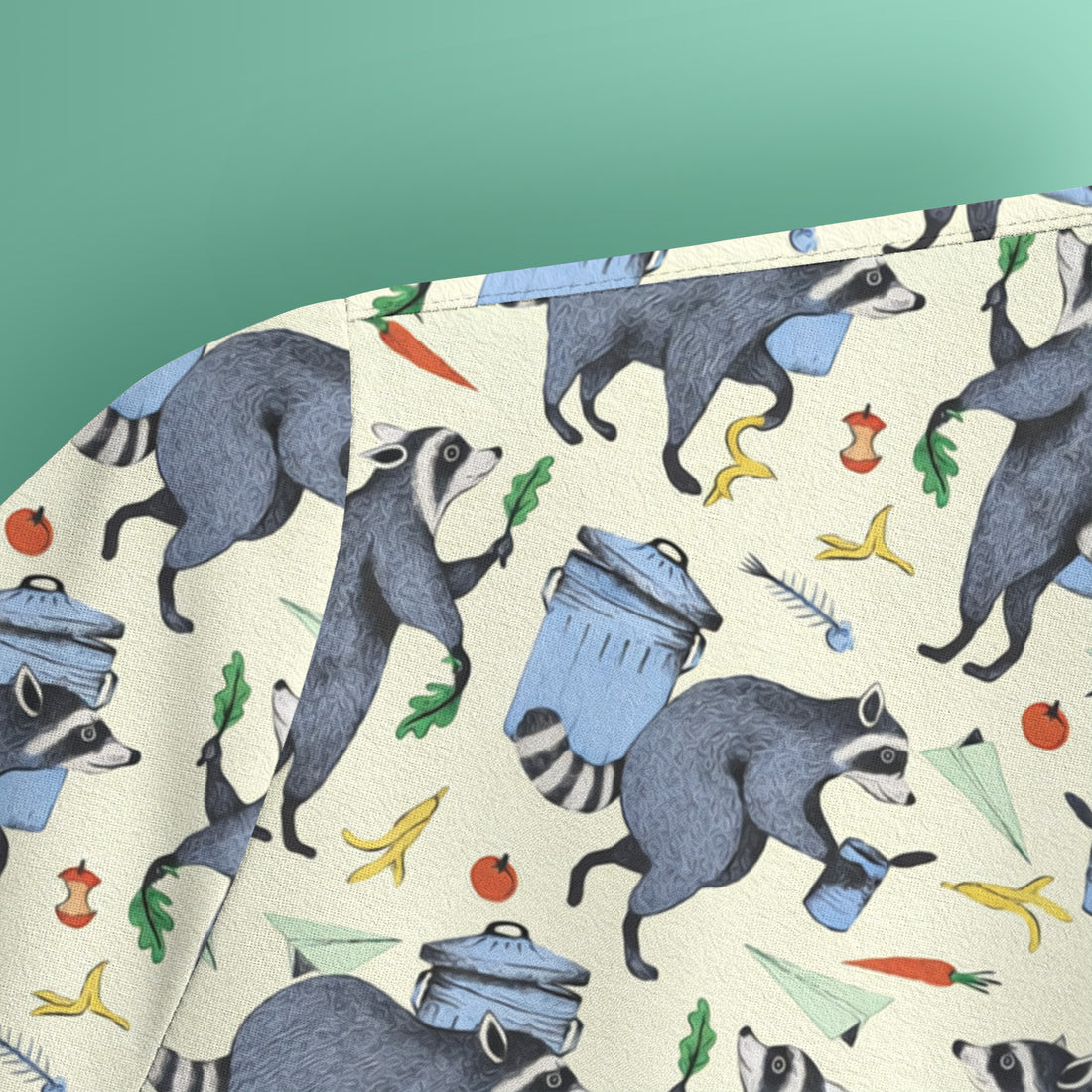 Funny Nurse Raccoon Eating Trash Banana Scrub Top, Breathable Fabrics Nursing Uniform