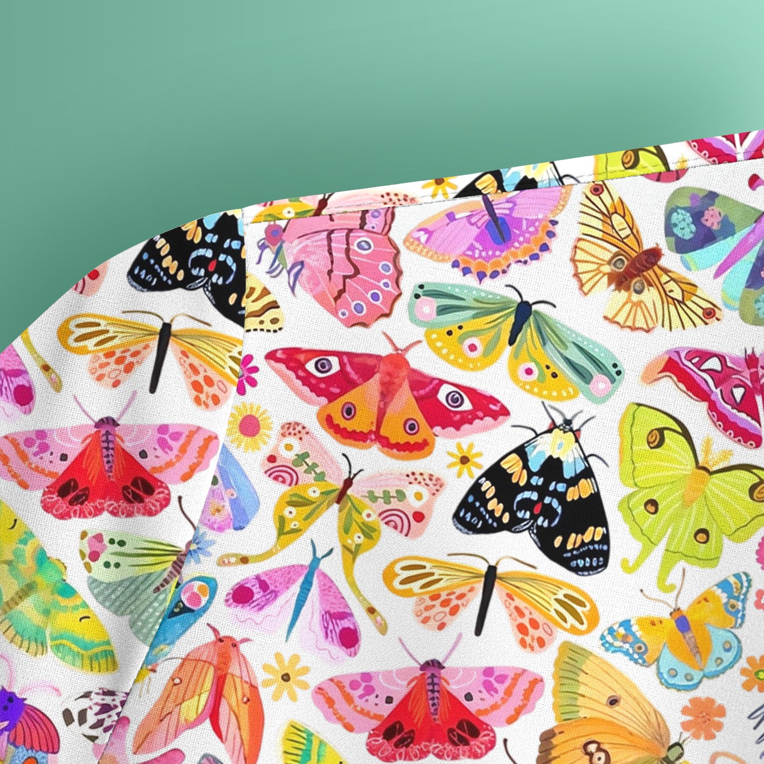 Cute Bright Butterfly Moth Floral Scrub Top, Comfortable Scrubs for Nurses