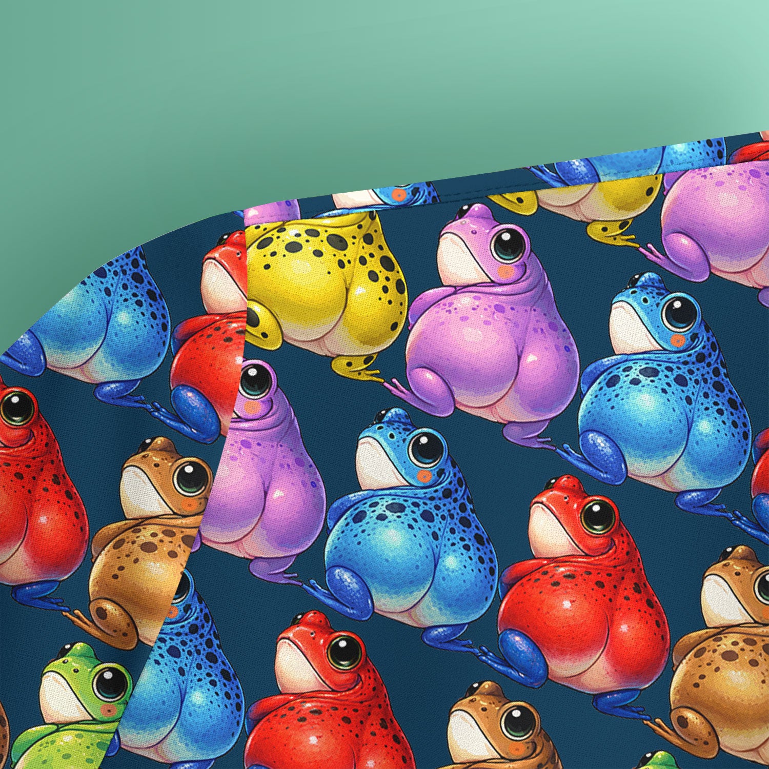 Funny Colorful Frogs Pattern Scrubs Top, Comfortable Scrubs for Nurses