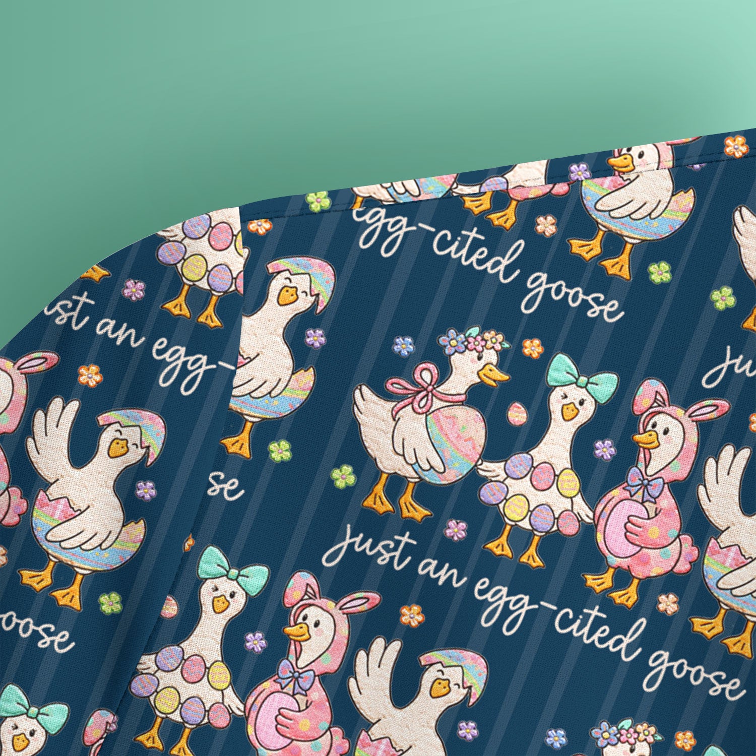 Cute Easter Goose Egg Pattern Scrubs Top, Breathable Fabrics Nursing Uniform