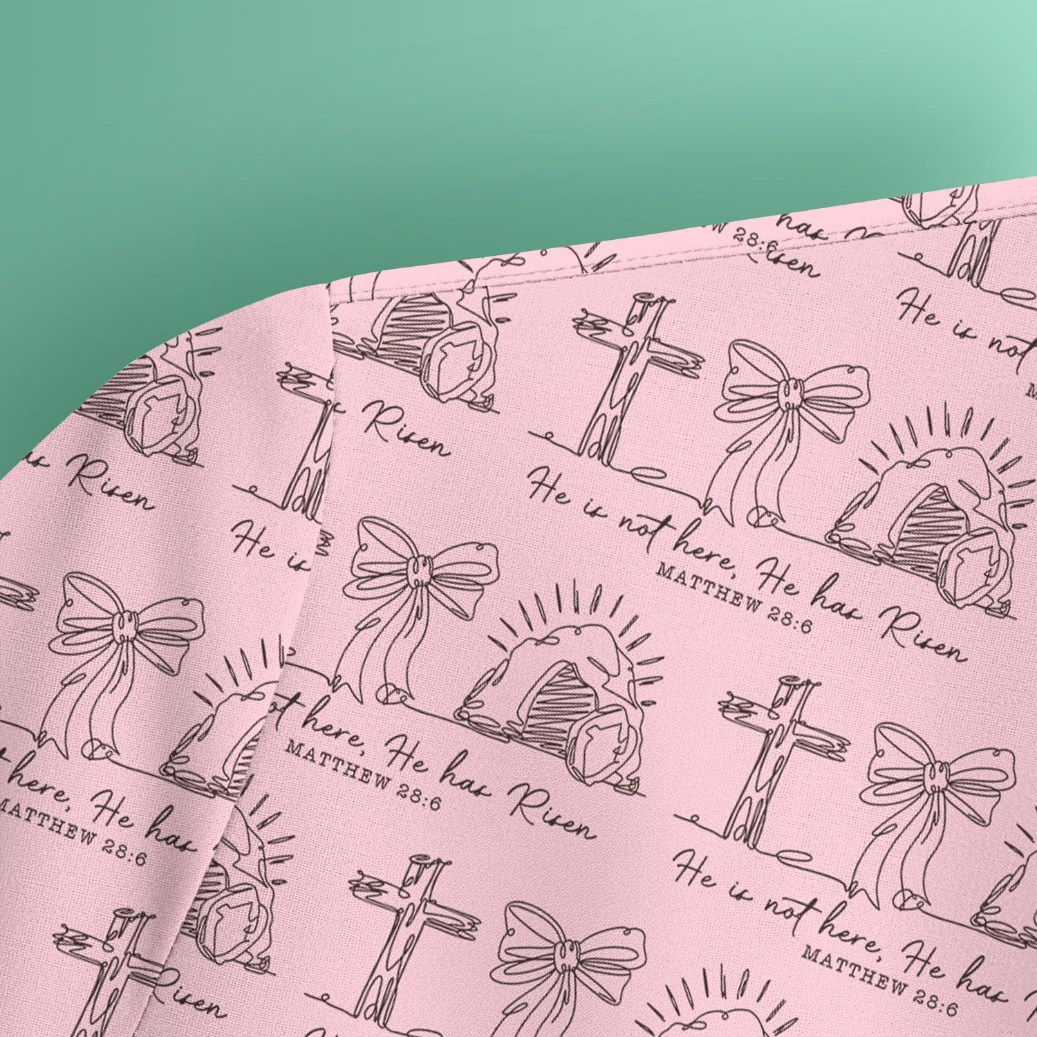 Christian Cross He Is Risen Pattern Scrubs Top, Comfortable Scrubs for Nurses