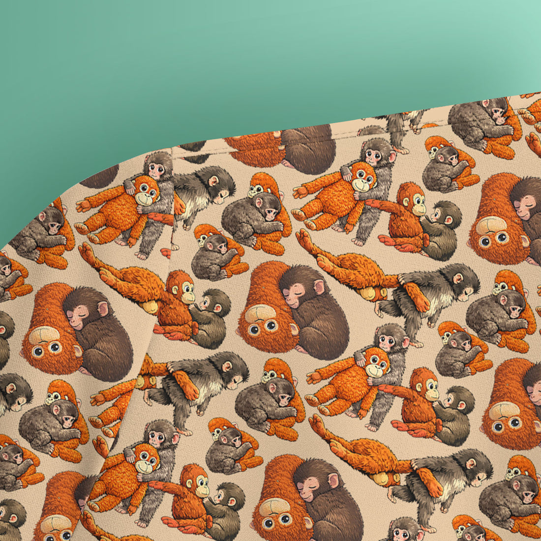 Funny Baby Monkeys With Cute Poses Pattern Scrubs Top, Comfortable Scrubs for Nurses