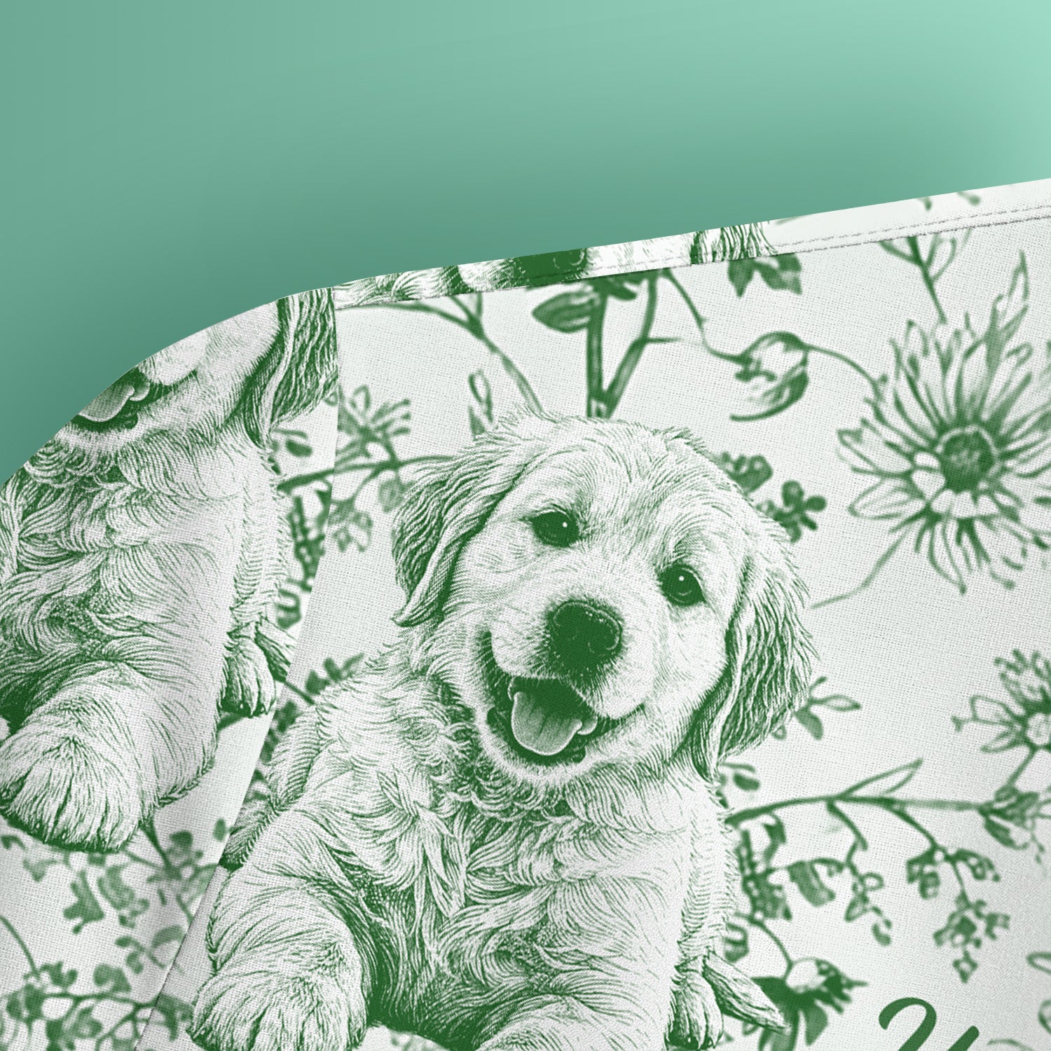 Personalized Custom Pet Photo Name Floral Pattern Scrub Top, Breathable Fabrics Nursing Uniform
