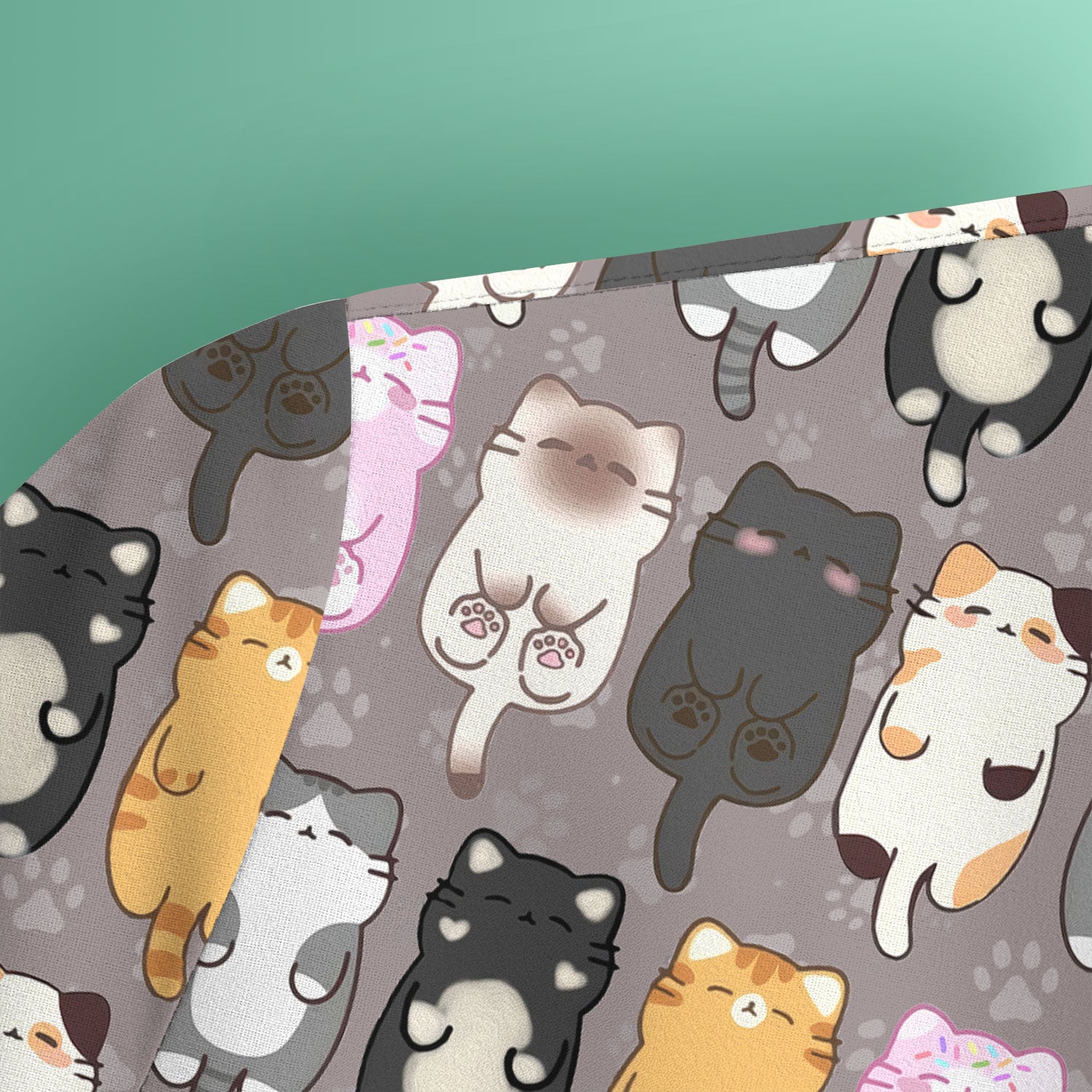 Funny Cartoon Cats All Over Print Scrubs Top, Comfortable Scrubs for Nurses