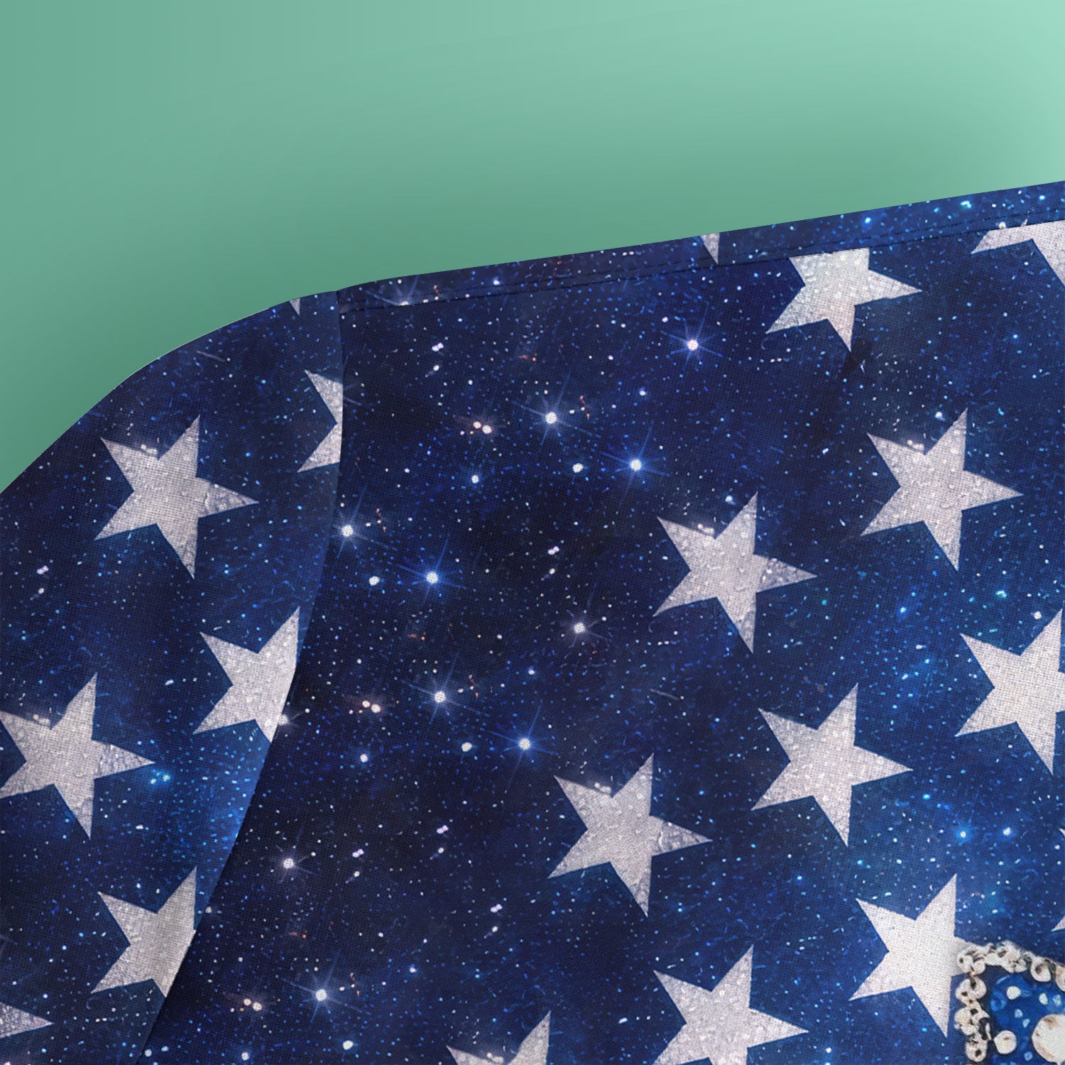 USA Flag Glitter Butterfly Rhinestone Pattern Scrubs Top, Breathable Fabrics Nursing Uniform